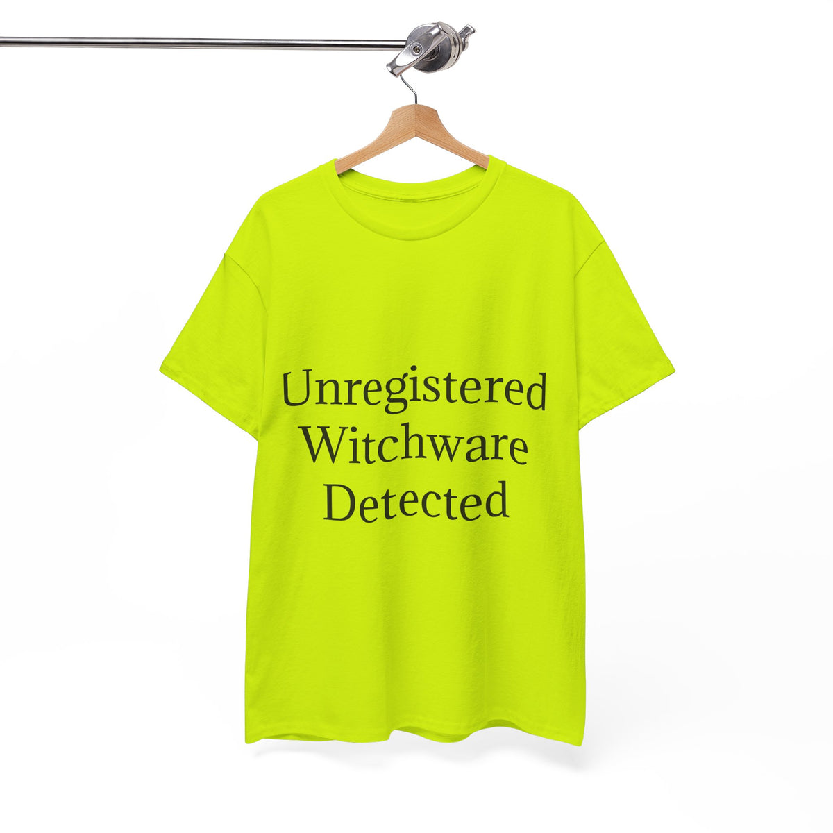 Unisex Heavy Cotton Tee - Unregistered Witchware Detected, Witchy Apparel, Halloween Tee