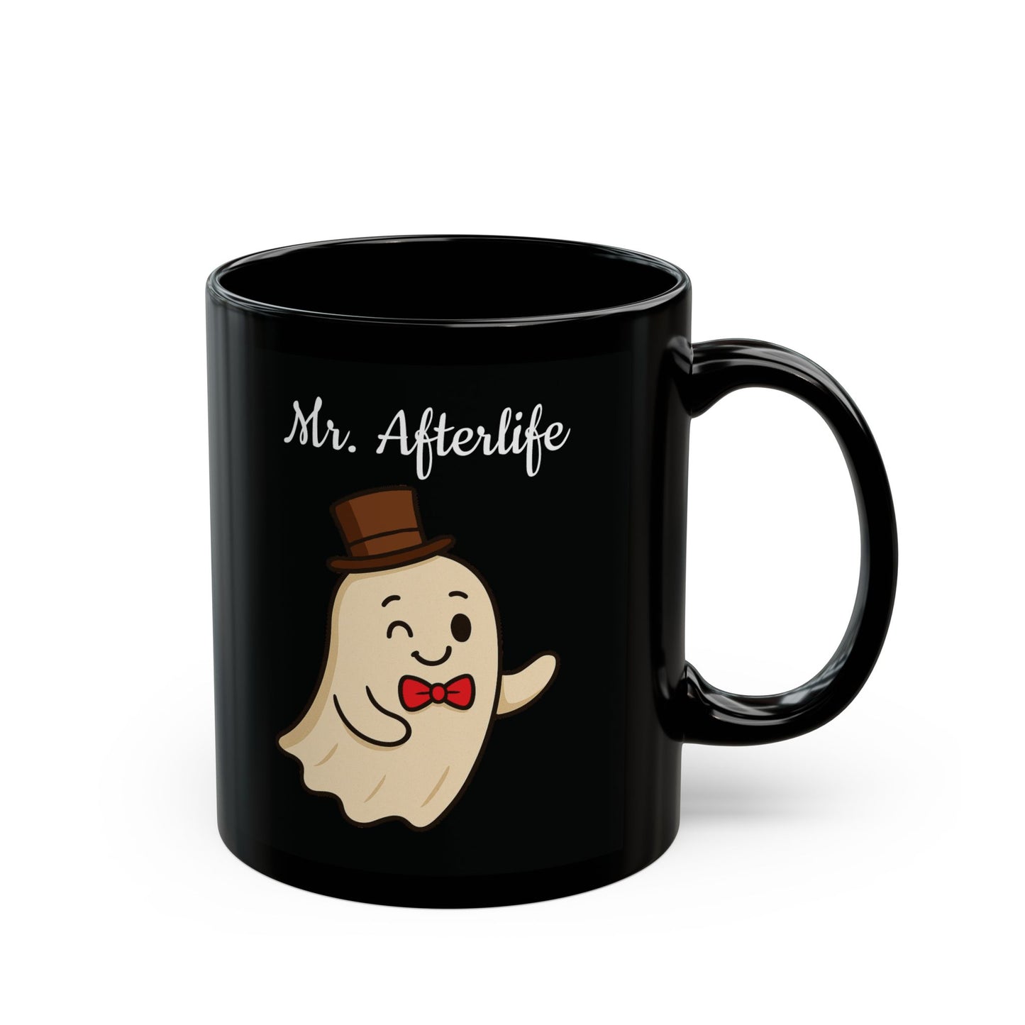 Cute Ghost Coffee Mug - Mr. Afterlife, Halloween Gift, Funny Mug, Spooky Decor, Unique Present, Cute Ghost Design