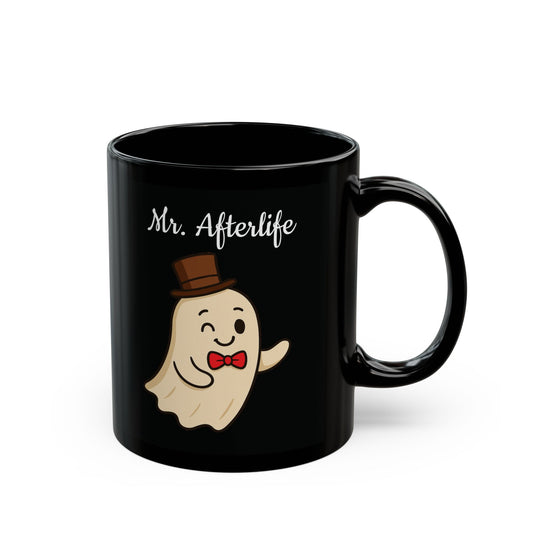 Cute Ghost Coffee Mug - Mr. Afterlife, Halloween Gift, Funny Mug, Spooky Decor, Unique Present, Cute Ghost Design