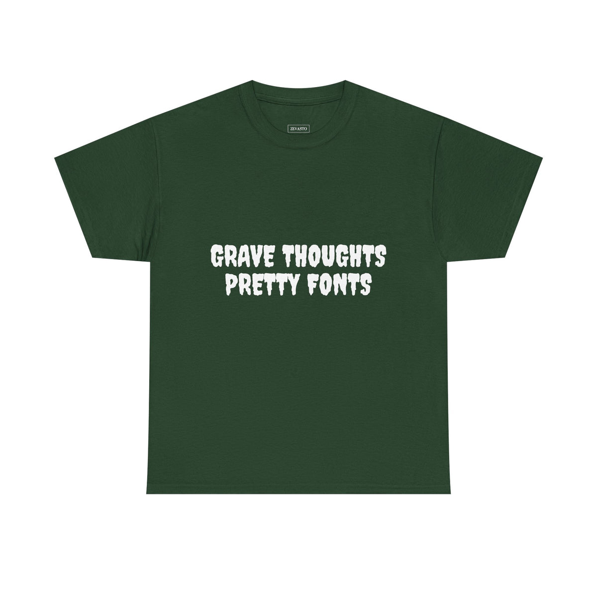 Grave Thoughts Pretty Fonts Tee | Unisex Heavy Cotton T-Shirt for Spooky Season