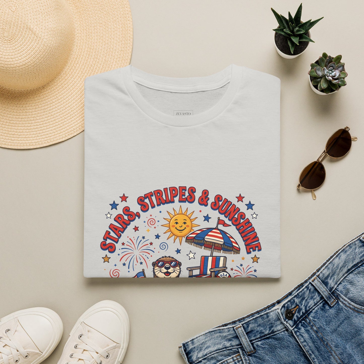 Stars, Stripes & Sunshine T-Shirt — Patriotic 1776–2026 Summer Tee, 4th of July Shirt
