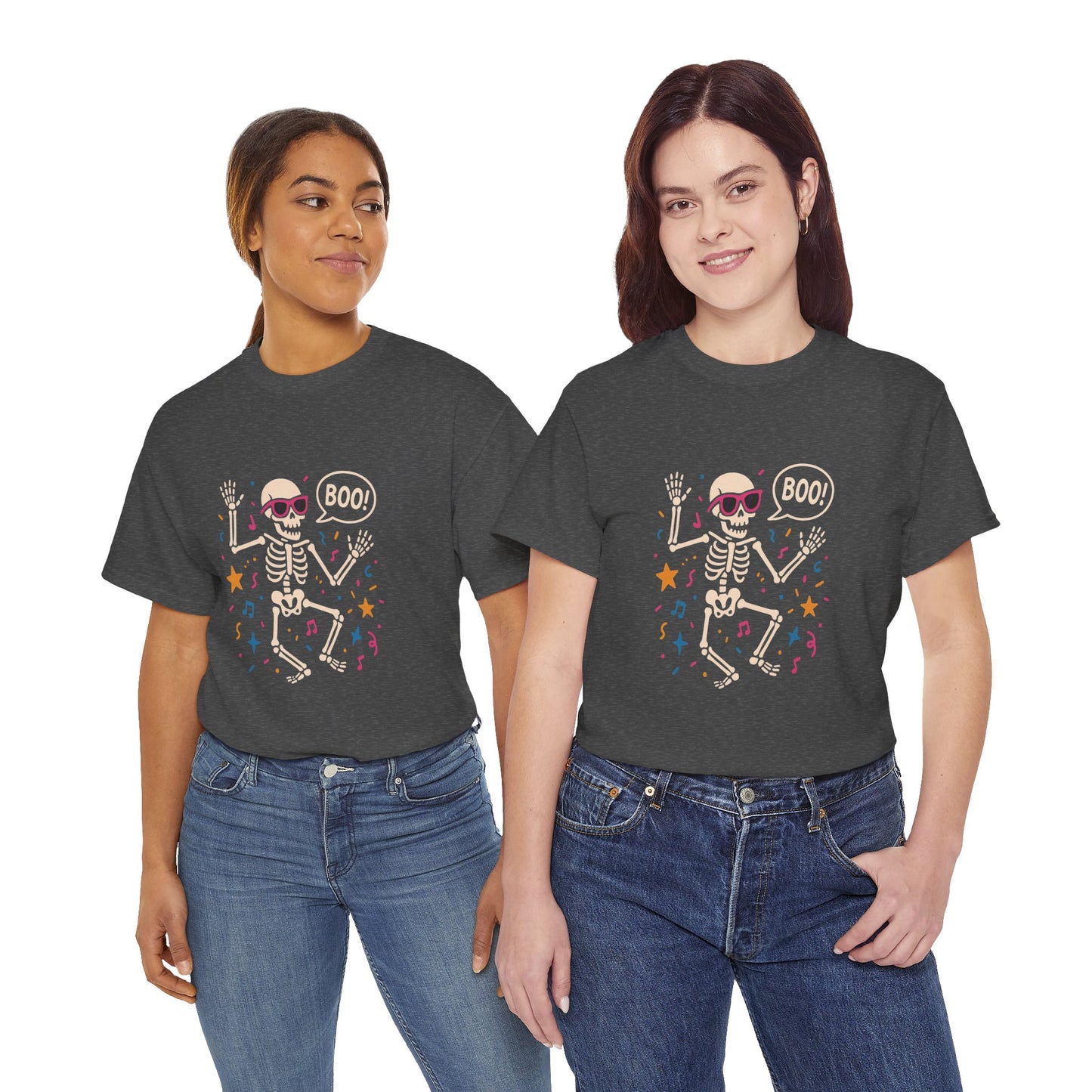 Halloween Skeleton Tee, Unisex Graphic Tee, Spooky Fun Shirt