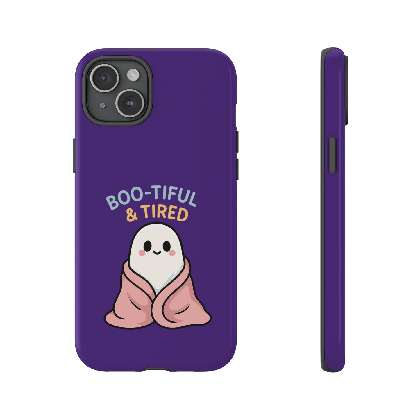 Boo-Tiful & Tired Phone Case, Halloween-Themed Design