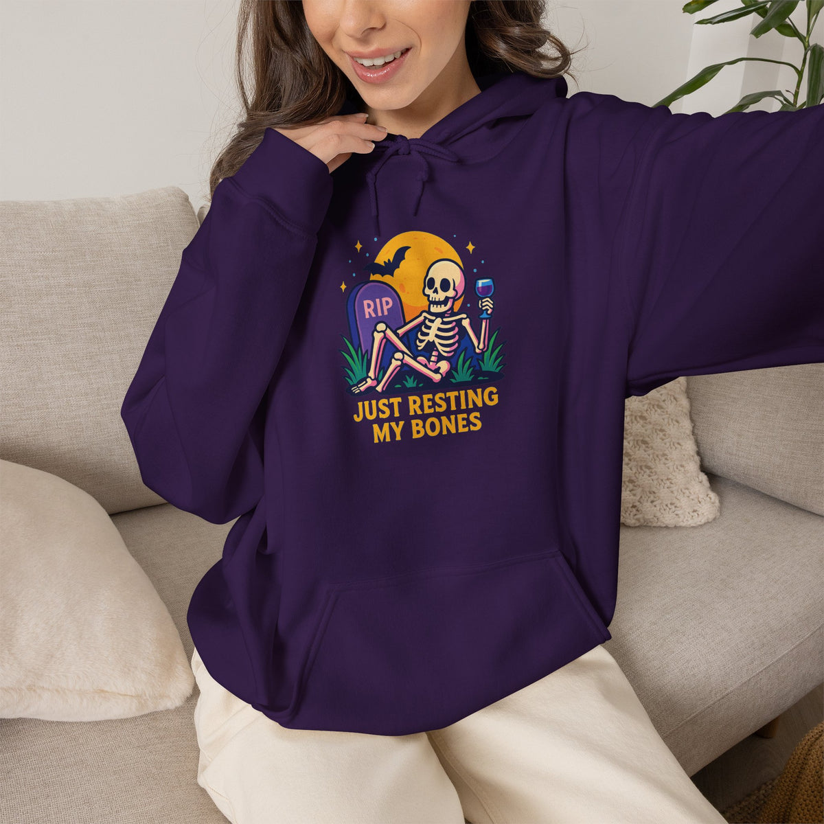 Halloween Skeleton Hoodie, Cozy Unisex Sweatshirt