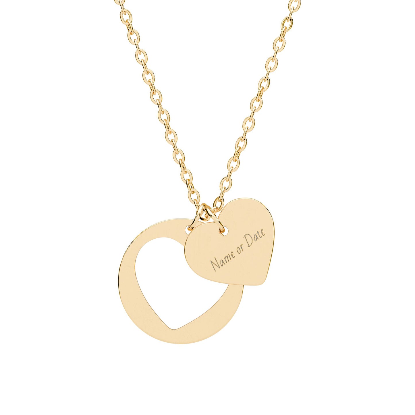 Engravable Heart Cutout Necklace - Personalized Love Pendant, Gift for Valentines Day | Mothers Day
