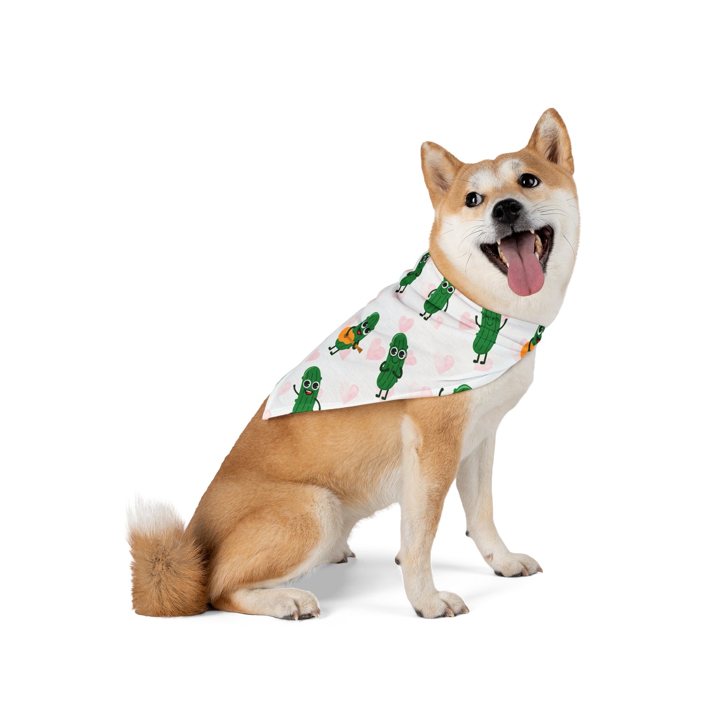 Pickle Love Pet Bandana — Cute Pickle Pattern Dog & Cat Scarf