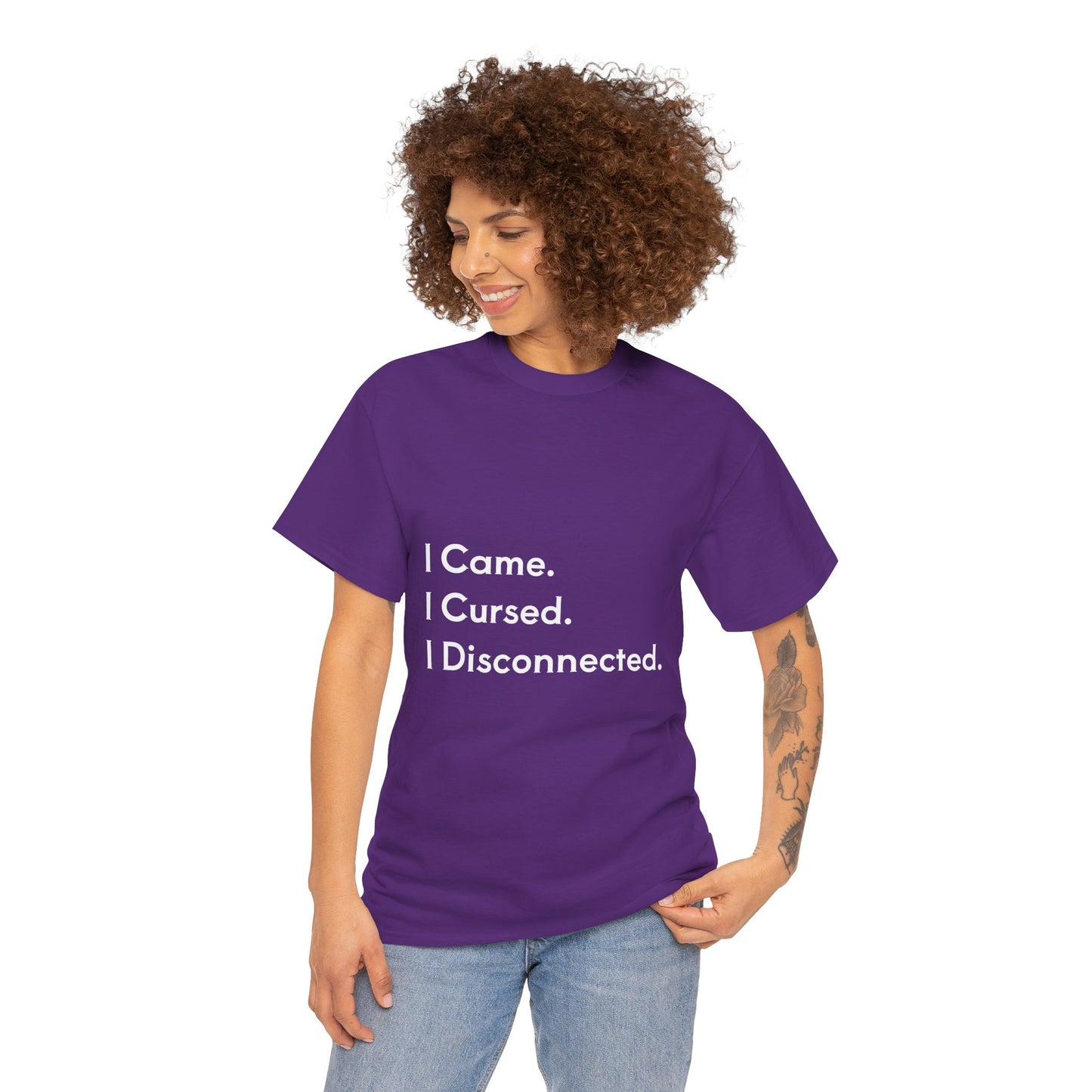 I Came I Cursed I Disconnected Unisex Heavy Cotton Tee, Funny Halloween T-Shirt
