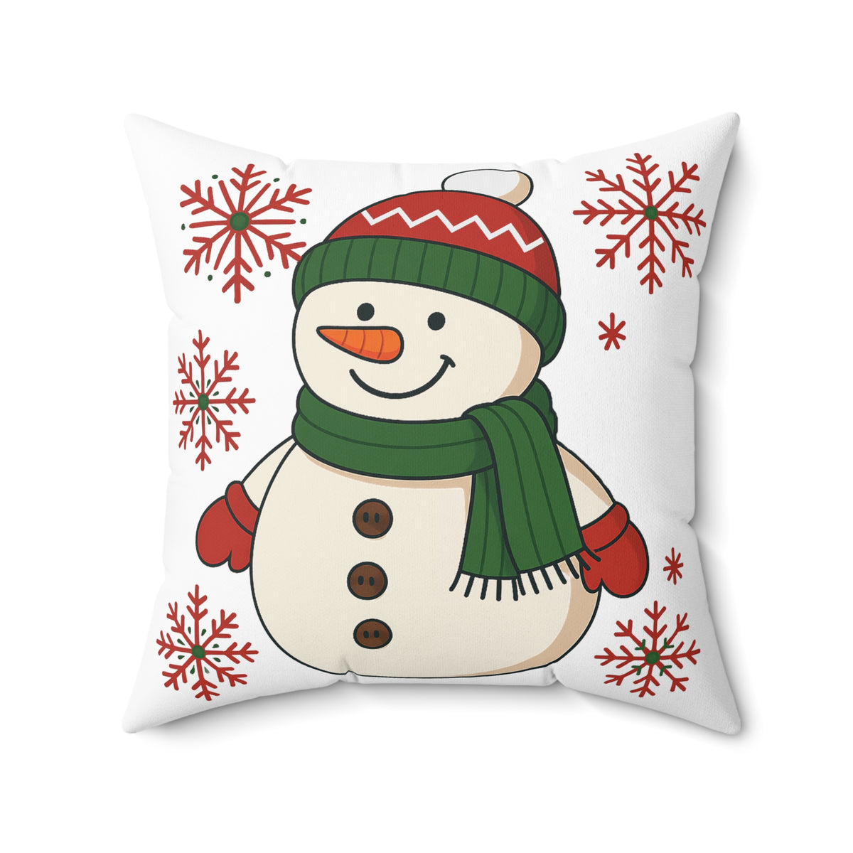 Snowman Throw Pillow — Festive Christmas Decorative Cushion