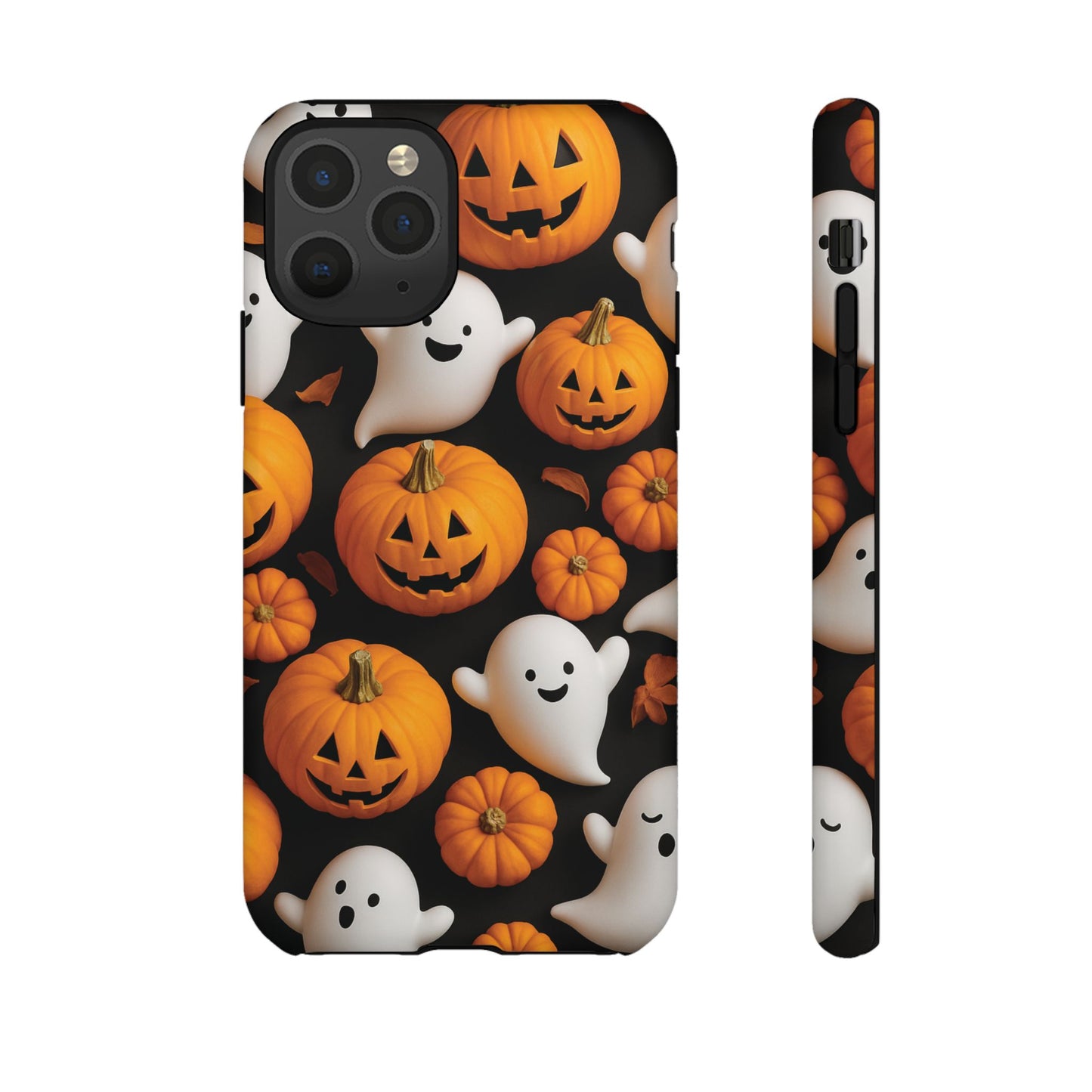 Halloween Phone Case, Spooky Ghosts and Pumpkins Design