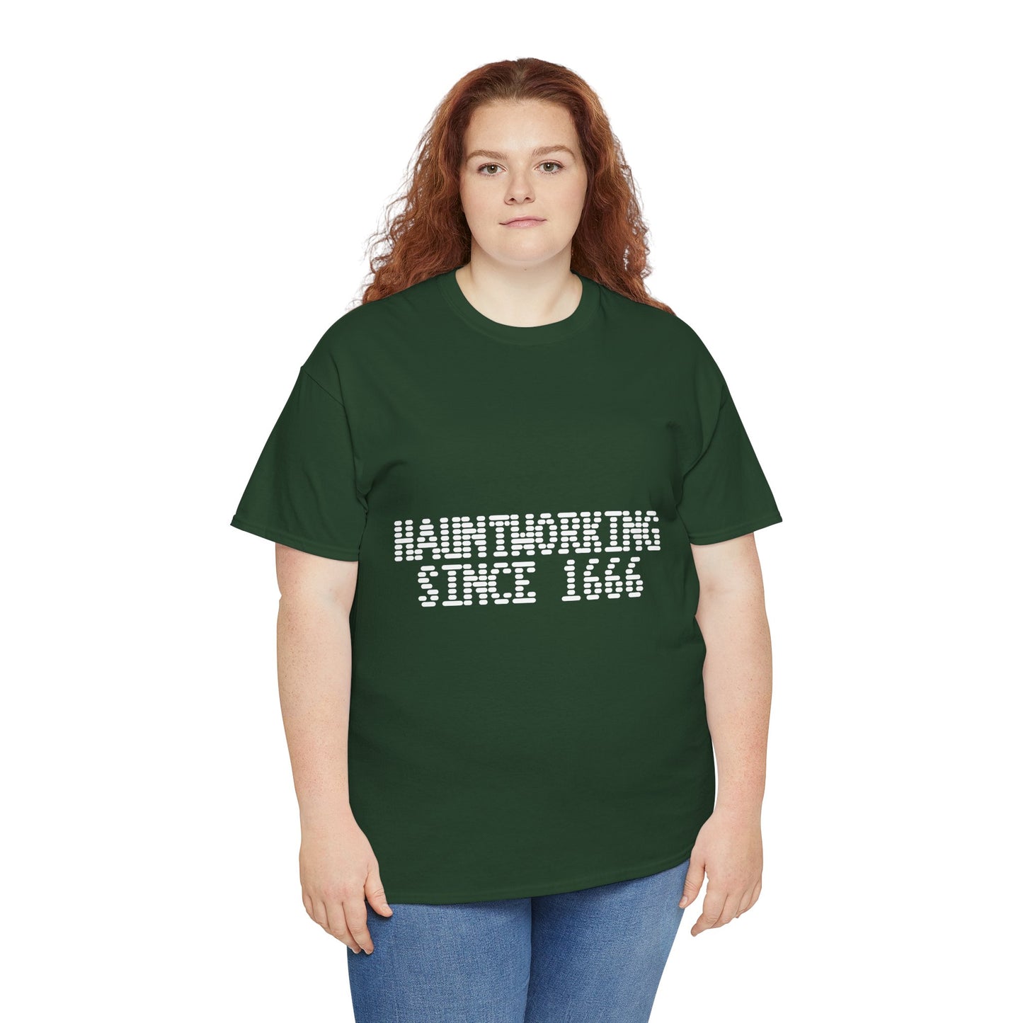 Hauntworking Since 1666-Cotton Tee, Halloween-Themed Tshirt