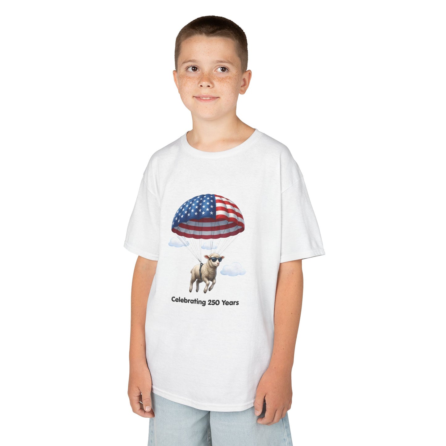 Kids T-Shirt - Celebrating 250 Years Parachuting Sheep