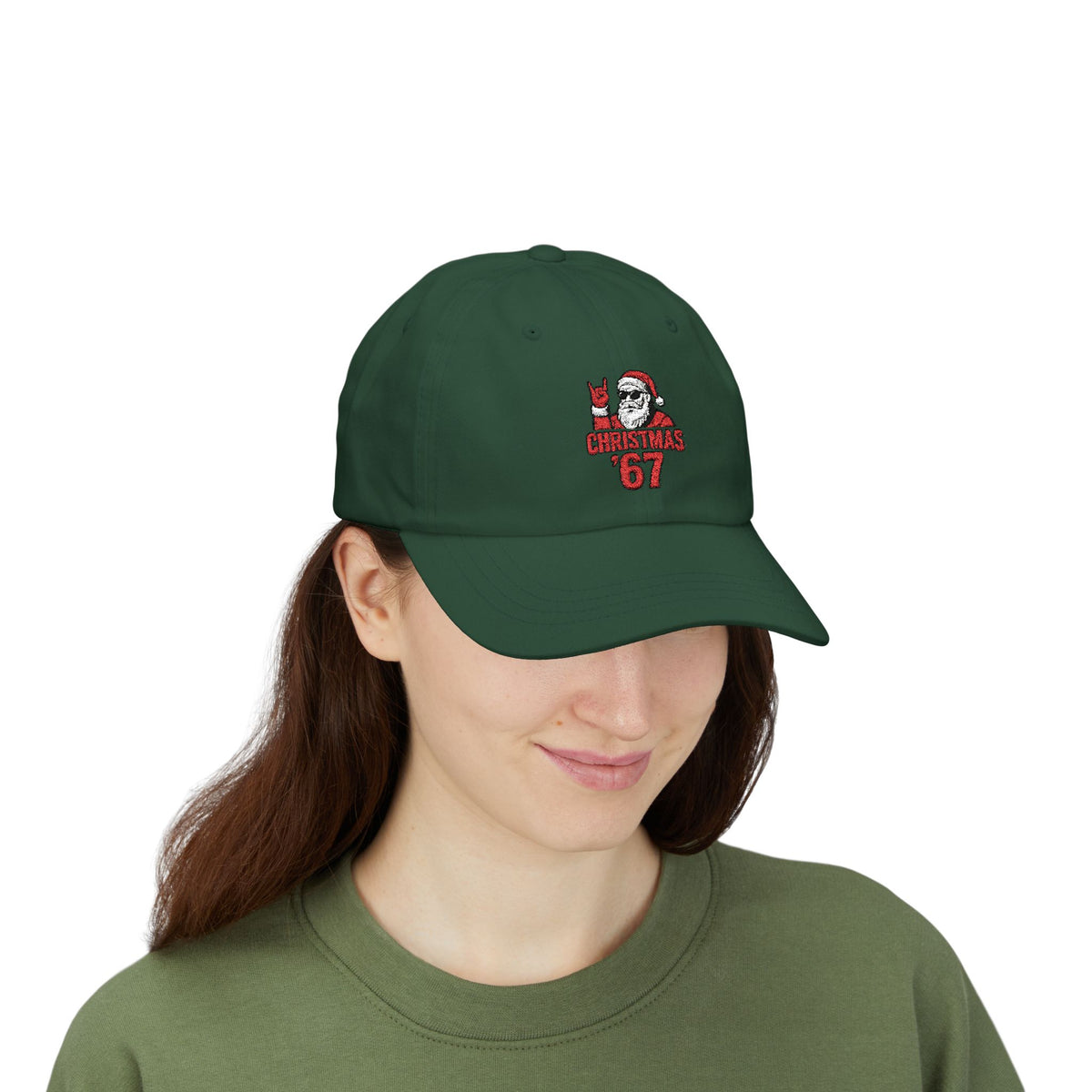Christmas Cap — Retro Santa 'Christmas '67' Embroidered Holiday Hat