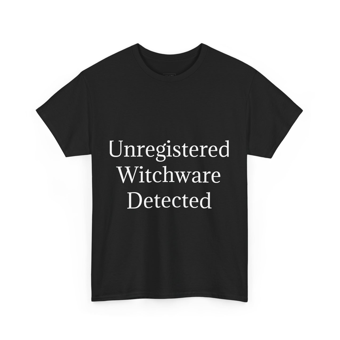 Unisex Heavy Cotton Tee - Unregistered Witchware Detected, Witchy Apparel, Halloween Tee