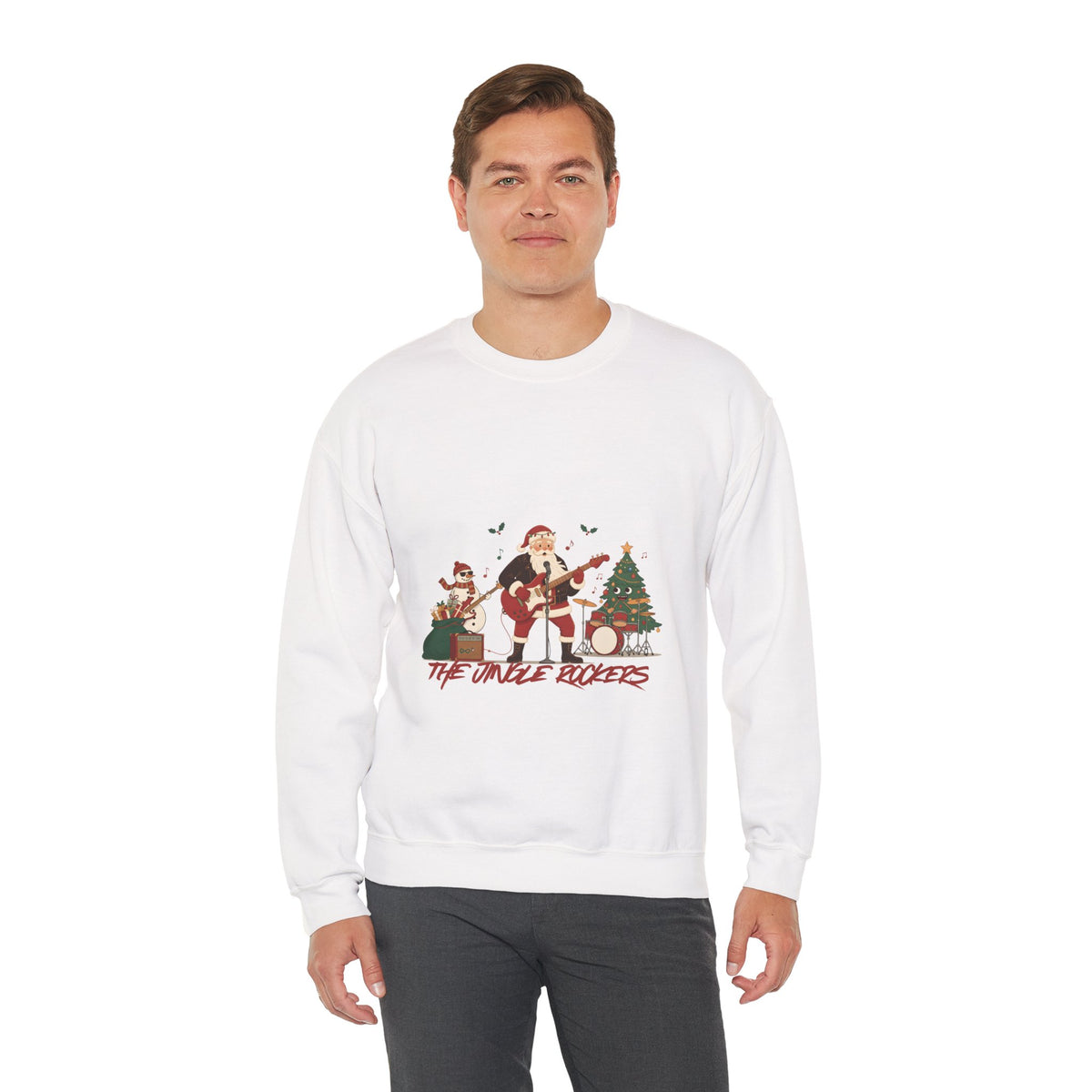 Funny Christmas Sweatshirt – "The Jingle Rockers" Holiday Band Crewneck