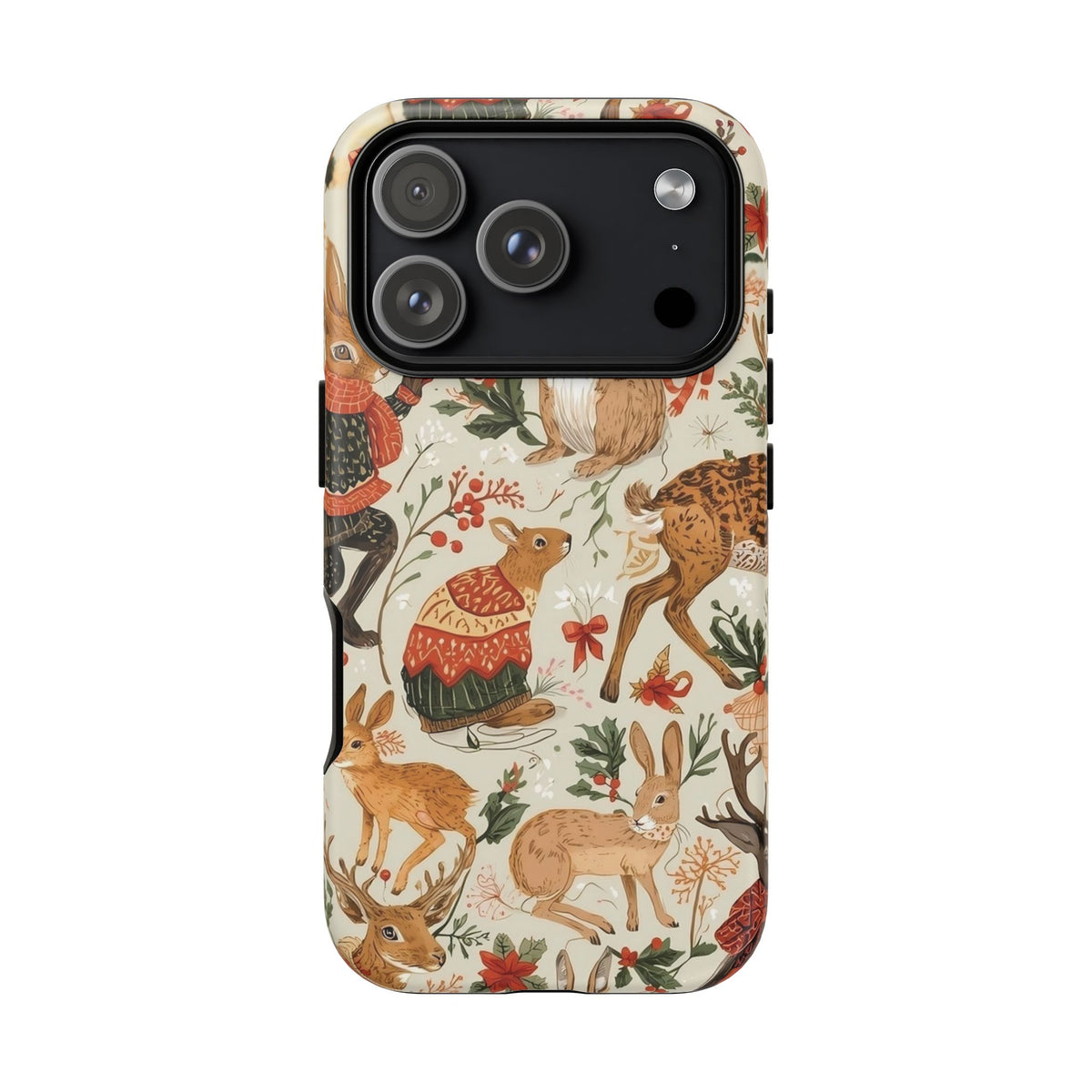 Christmas Phone Case, Animals in Christmas Spirit - Tough and Stylish for Nature Lovers