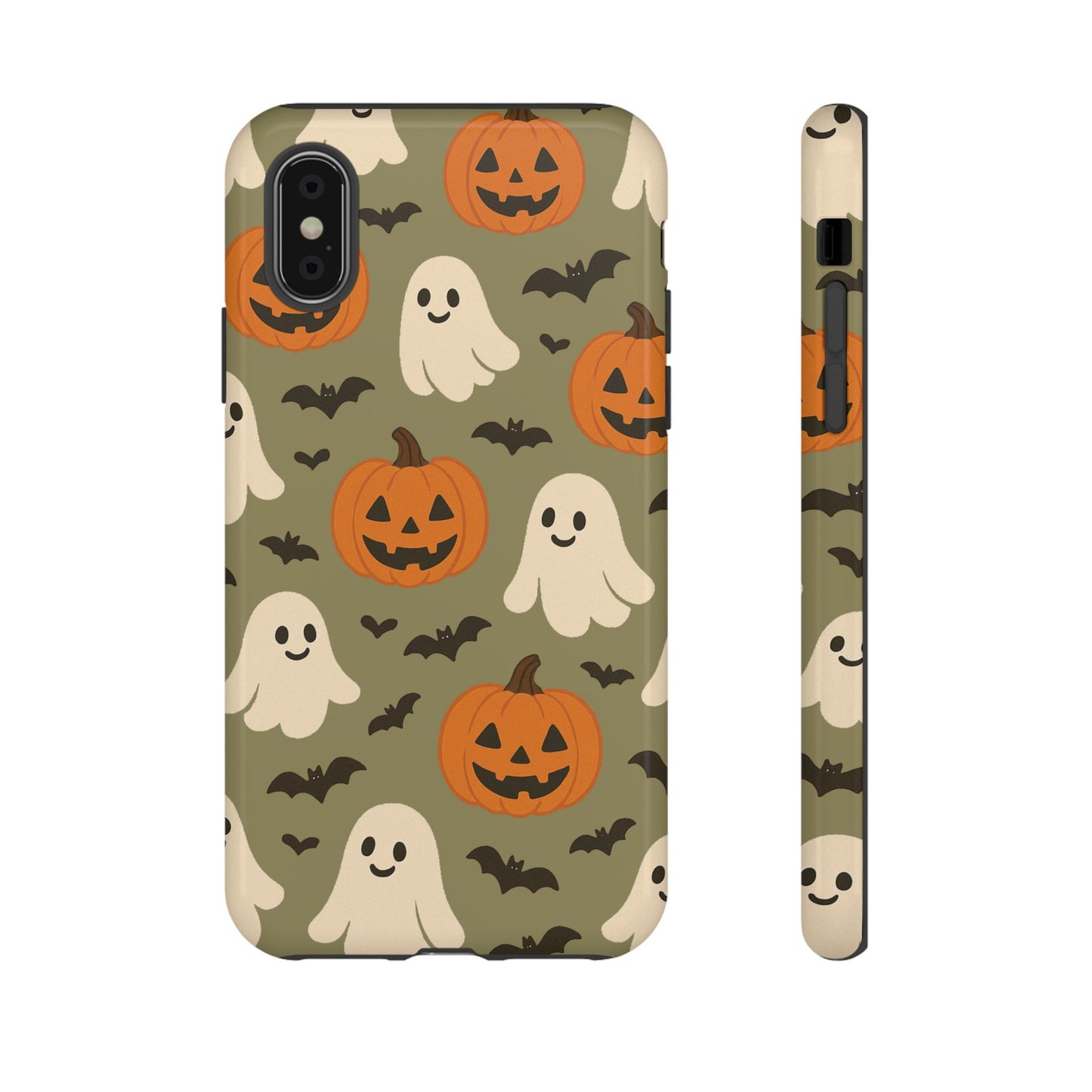 Halloween Phone Case with Ghosts and Pumpkins, Cute Fall Phone Cover, Spooky Season Accessory, Halloween Gift