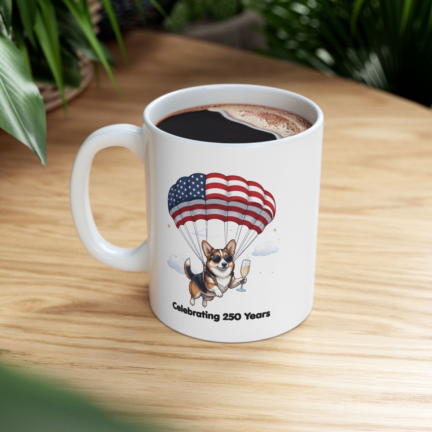 Patriotic Corgi Ceramic Mug