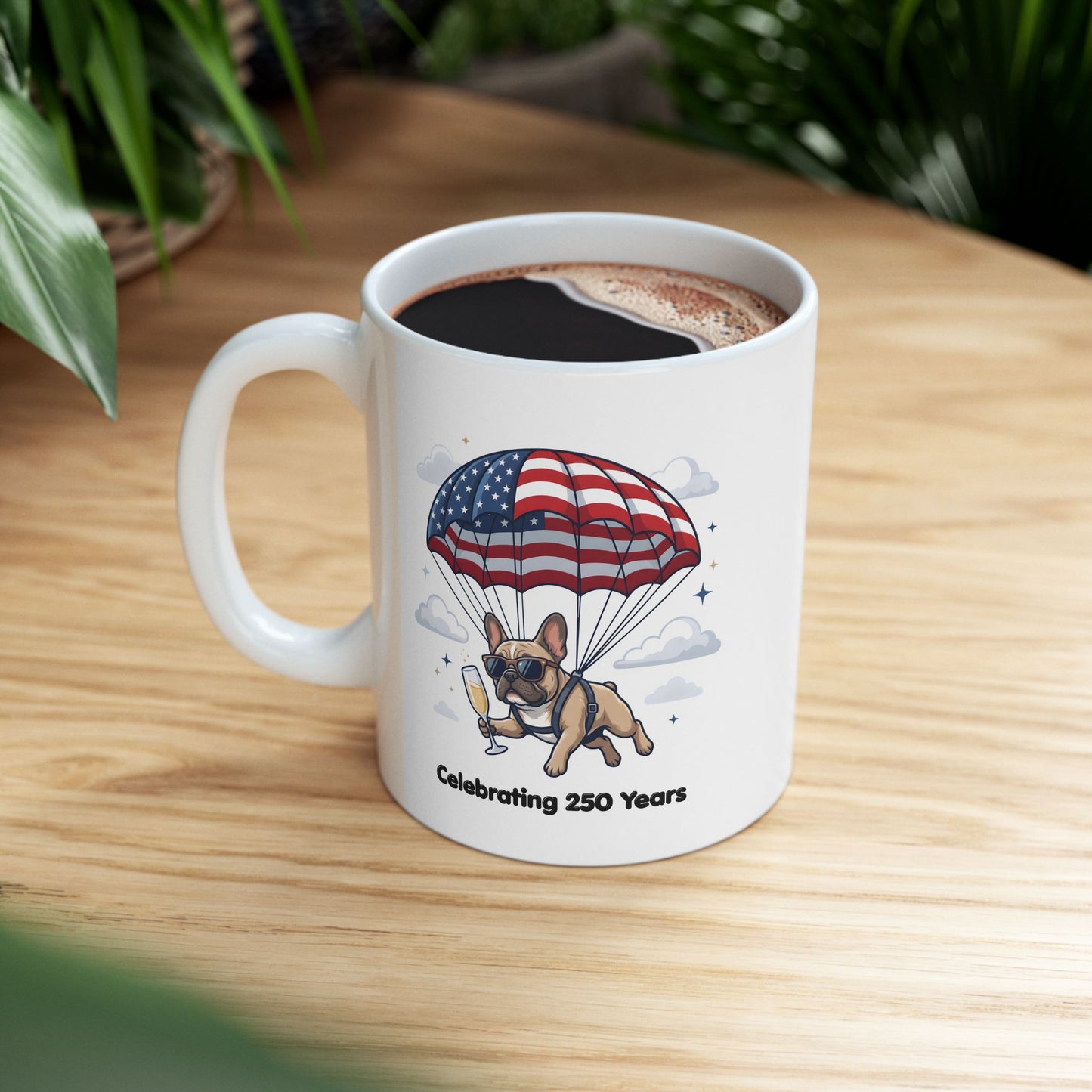 Patriotic French Bulldog Ceramic Mug