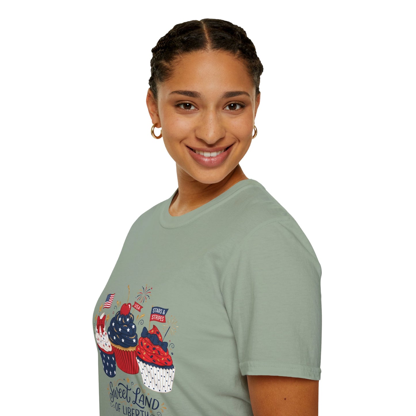 Patriotic Cupcakes T-Shirt — "Sweet Land of Liberty" 4th of July Tee
