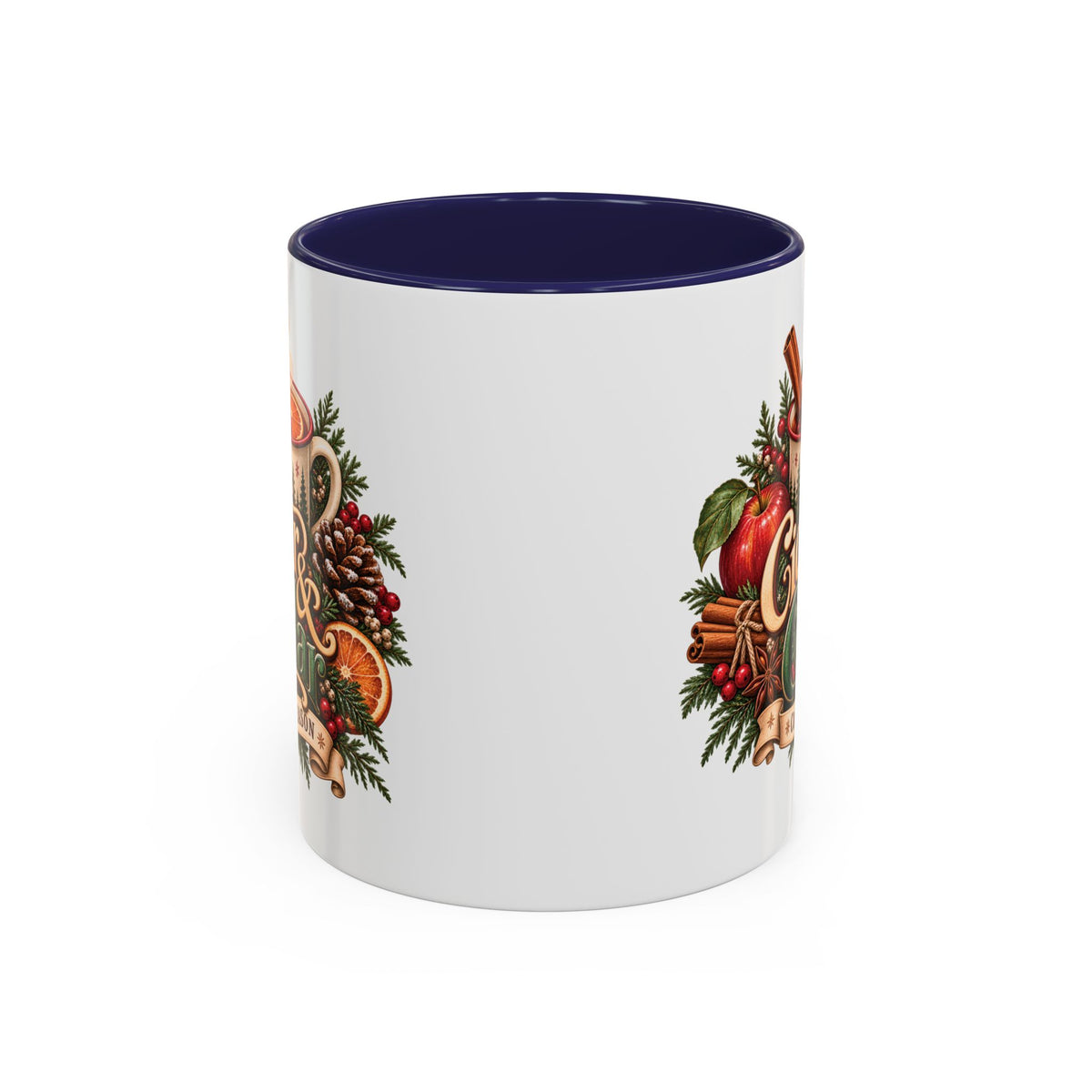 Cider & Cedar Accent Coffee Mug — Cozy Fall Hot Drink Gift (11 oz)