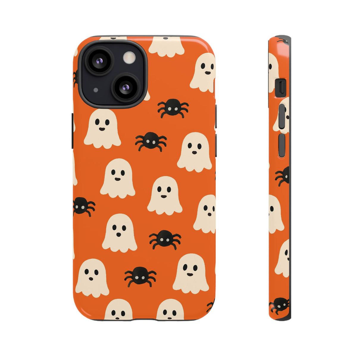 Cute Halloween Phone Case with Ghosts and Spiders, Spooky Gift, Fall Accessory, Unique Halloween Decor, Mobile Protection