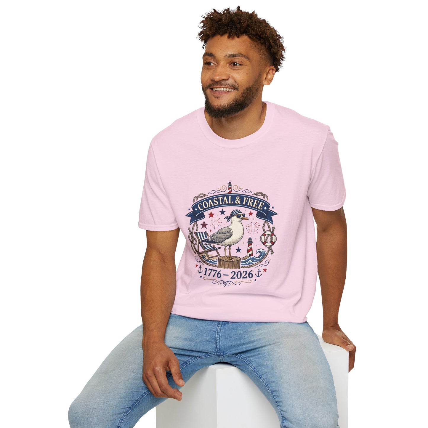 Coastal & Free Seagull T-Shirt — Patriotic 4th of July Tee