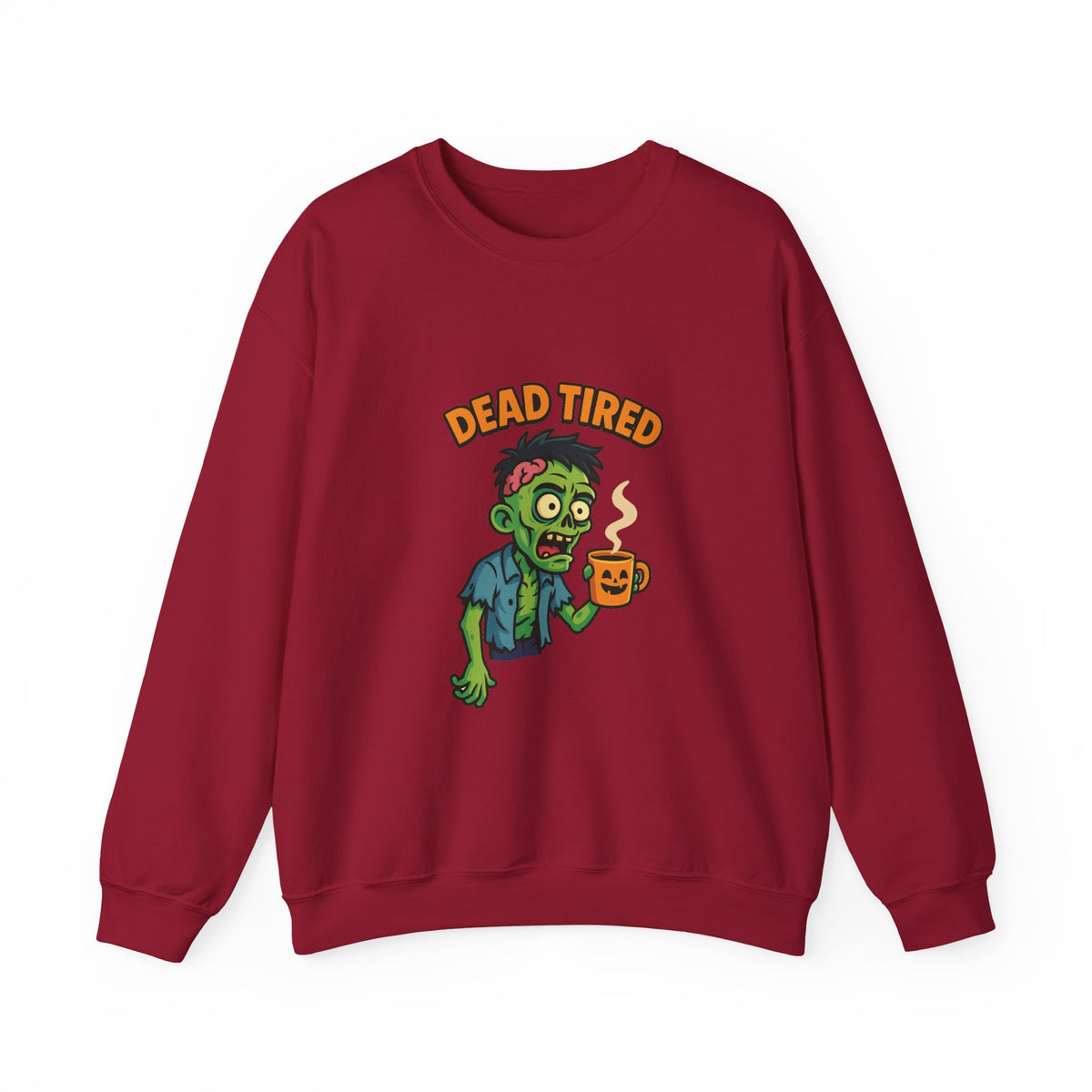 Dead Tired Zombie Sweatshirt, Funny Halloween Crewneck, Spooky Season Apparel