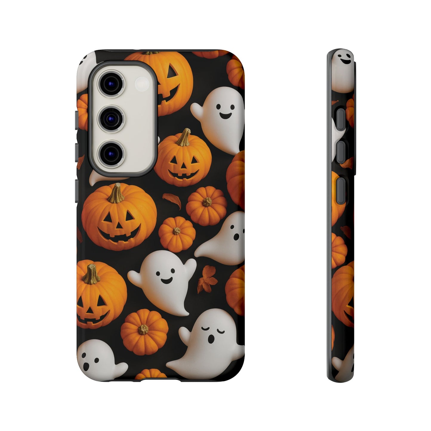 Halloween Phone Case, Spooky Ghosts and Pumpkins Design
