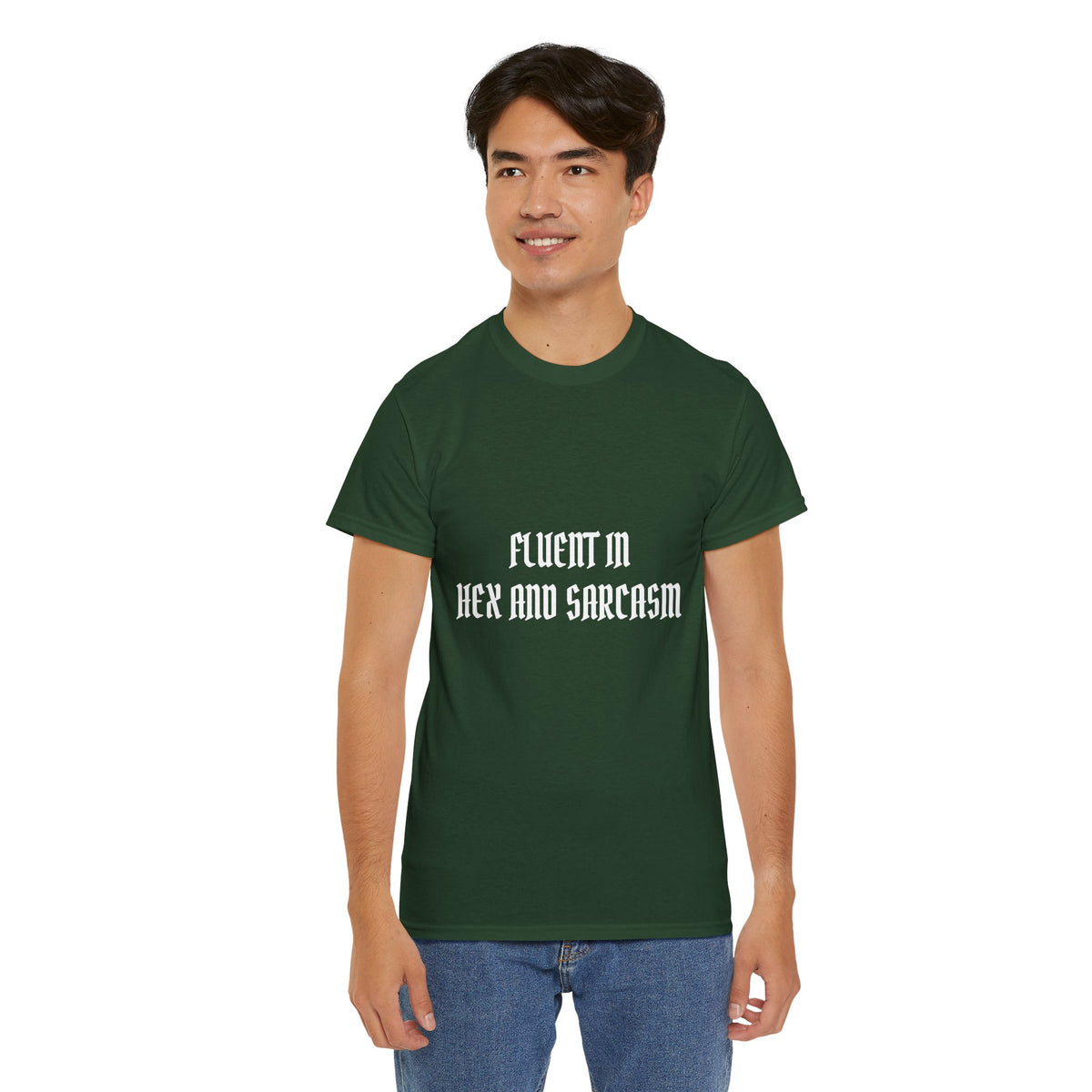 Fluent in Hex and Sarcasm Unisex Heavy Cotton Tee, Perfect for Geeky Humor Lovers, Halloween Apparel