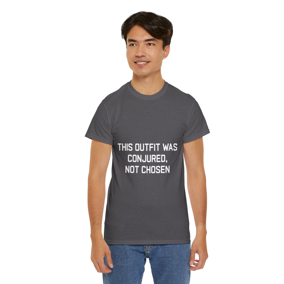 Unisex Heavy Cotton Tee - 'This Outfit Was Conjured, Not Chosen' - Funny Halloween T-shirt