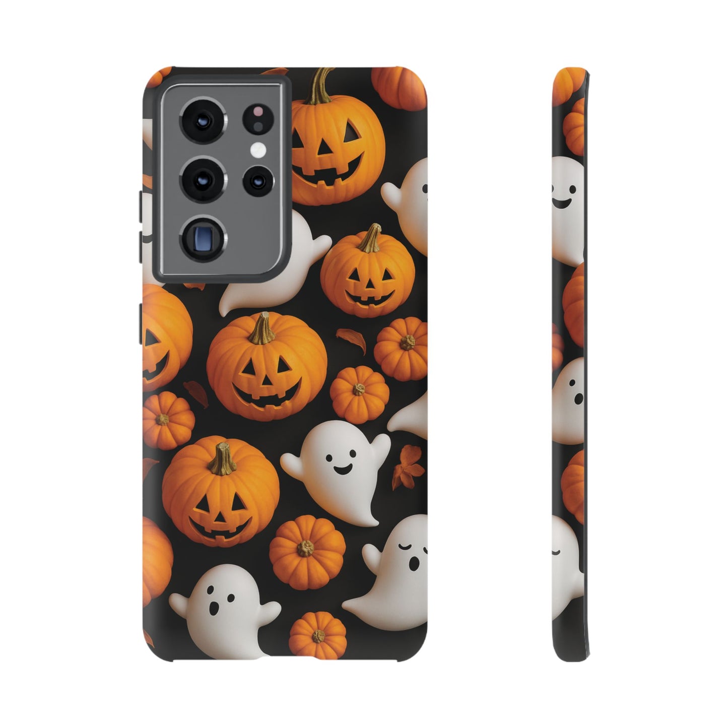 Halloween Phone Case, Spooky Ghosts and Pumpkins Design
