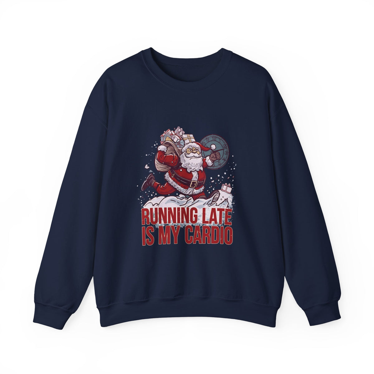 Santa Cardio Sweatshirt - Holiday Funny Gift, Christmas Apparel, Unisex Crewneck, Santa Workout