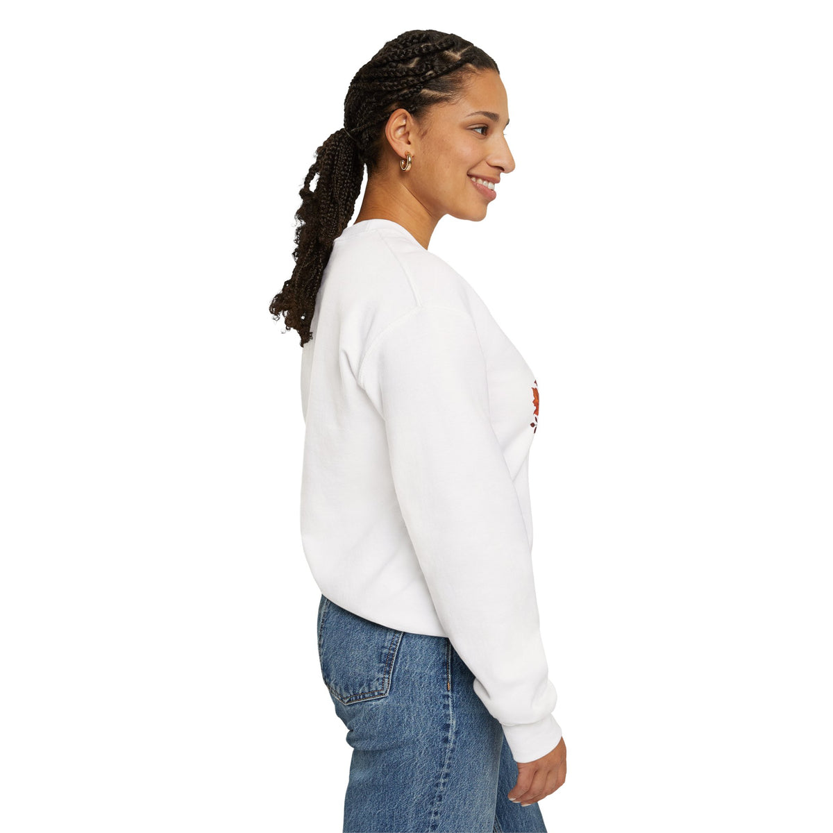 Christmas Crewneck Sweatshirt — "From Leaves to Lights" Autumn to Holiday Wreath Design