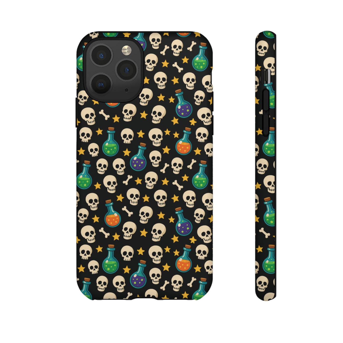 Skull & Potion Phone Case, Trendy Cell Phone Cover, Halloween Gift, Gothic Phone Accessory, Spooky Style Case, Tough Cases