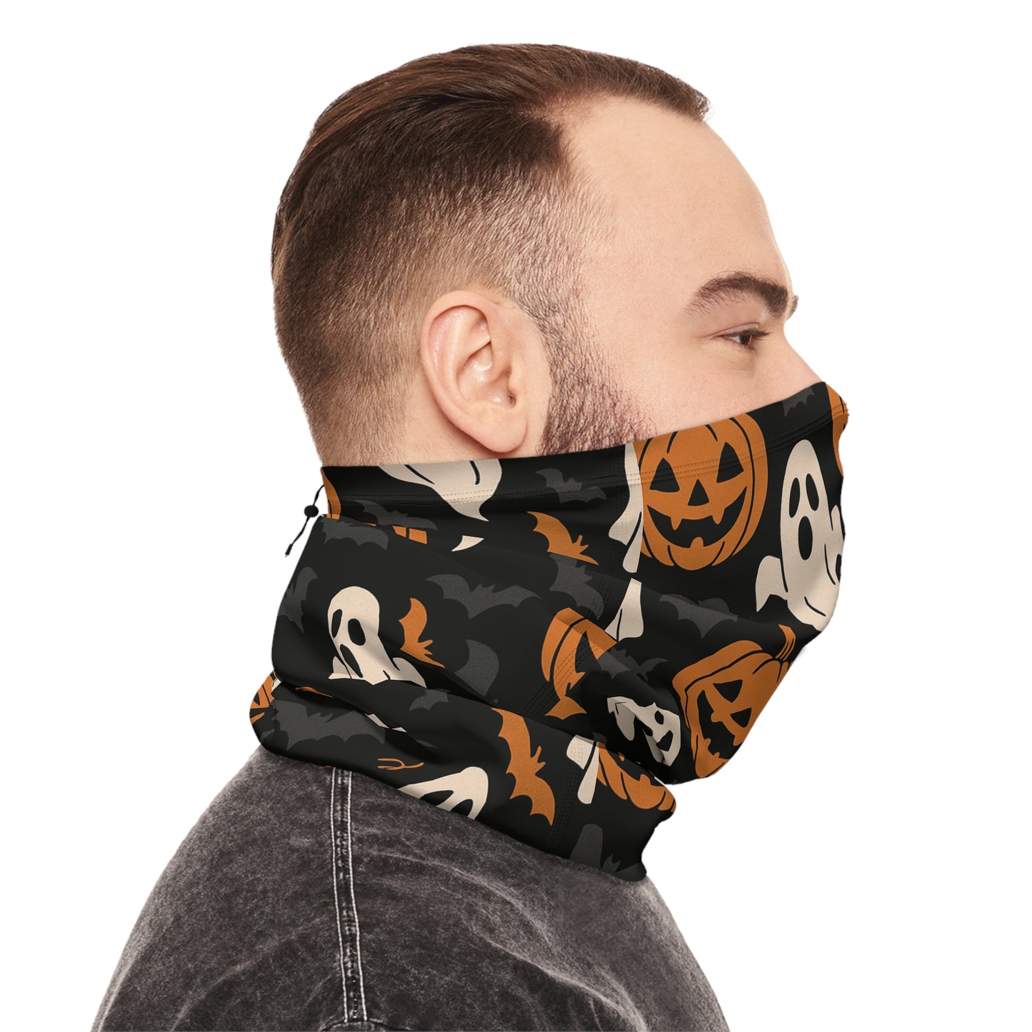 Halloween Neck Gaiter, Ghosts and Pumpkins, Spooky Accessory, Fall Fashion, Outdoor Fun, Gifts for Halloween
