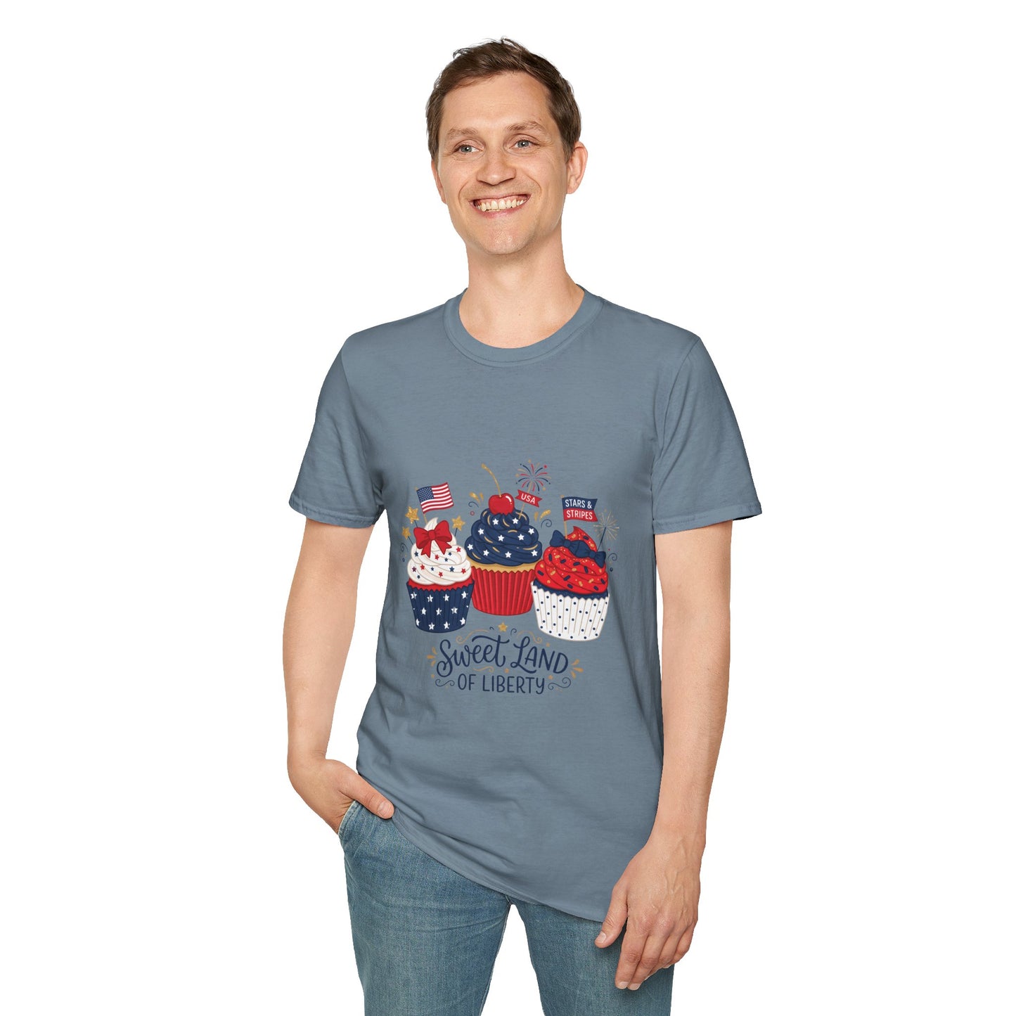 Patriotic Cupcakes T-Shirt — "Sweet Land of Liberty" 4th of July Tee