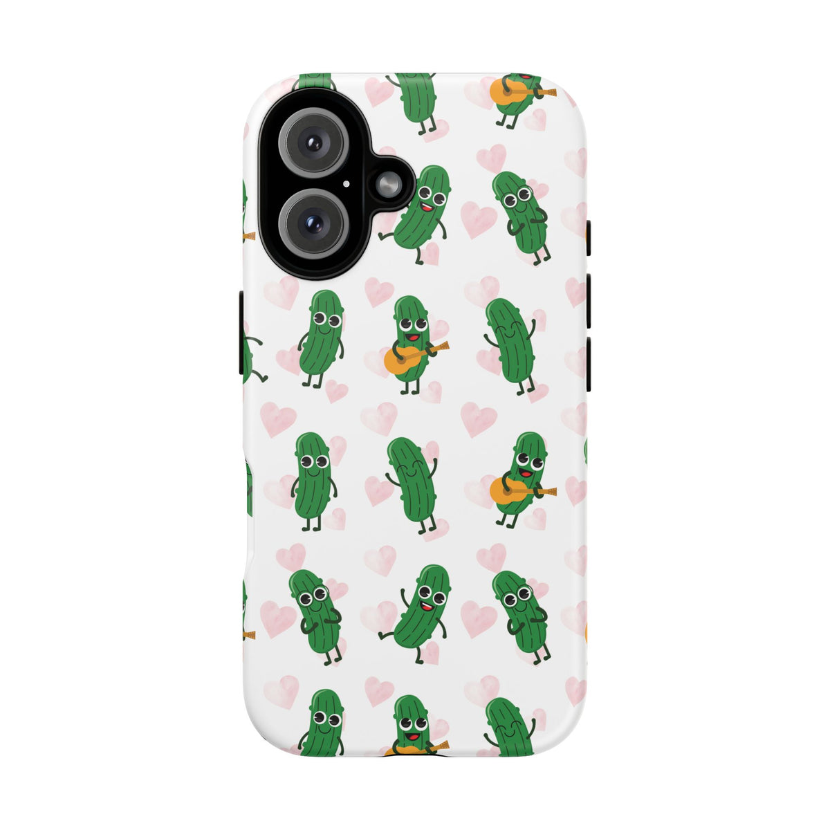 Pickle Pattern Phone Case — Cute Dancing Pickles with Hearts