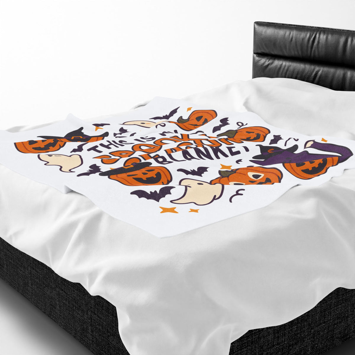 Halloween Themed Velveteen Plush Blanket, Cozy-Spooky Blanket