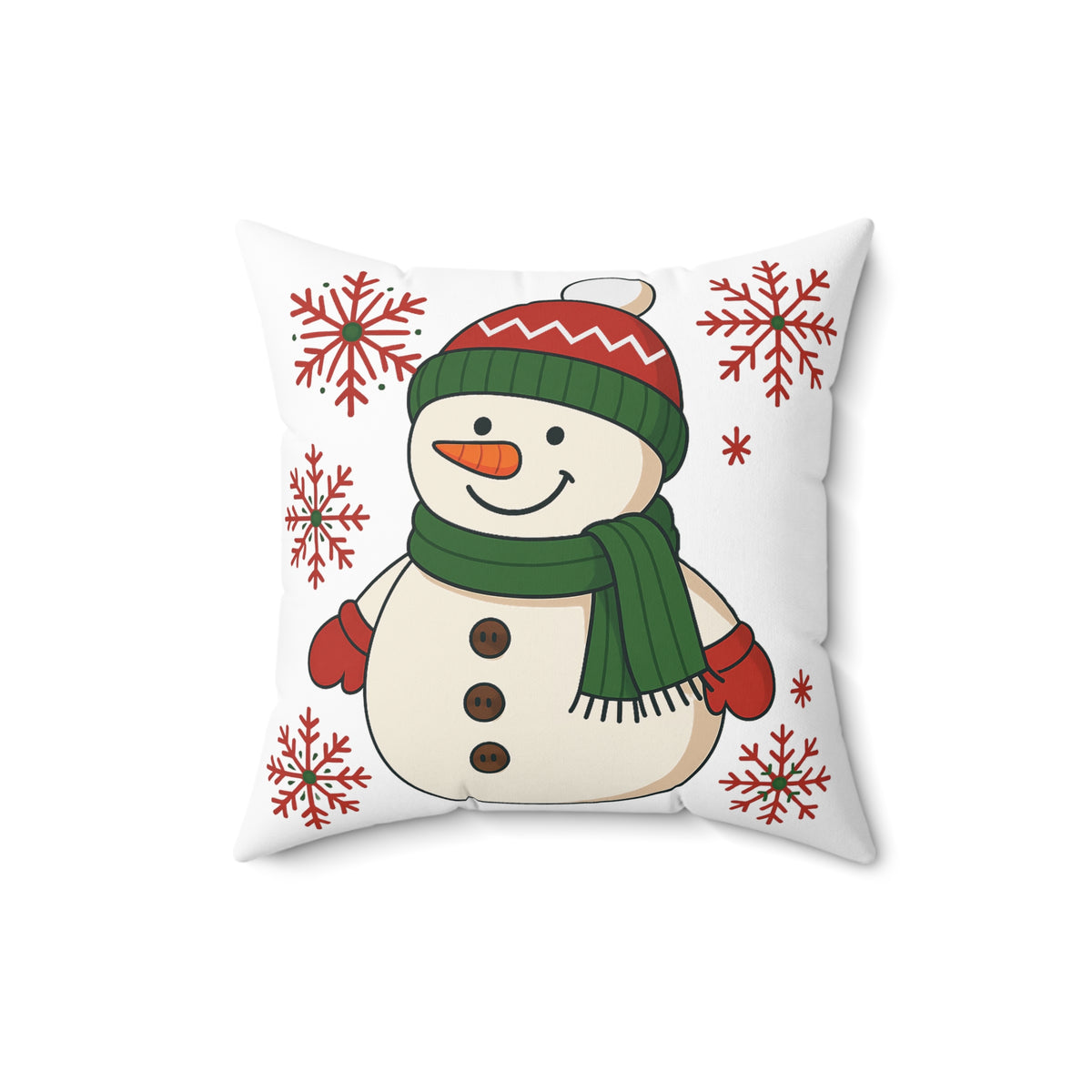 Snowman Throw Pillow — Festive Christmas Decorative Cushion
