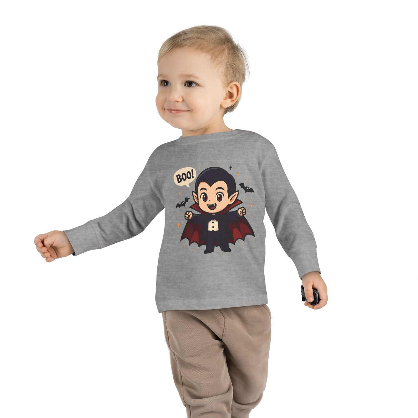 Toddler Halloween Vampire Tee, Cute Boo Halloween Shirt, Kids Long Sleeve Top, Halloween Costume, Toddler Apparel