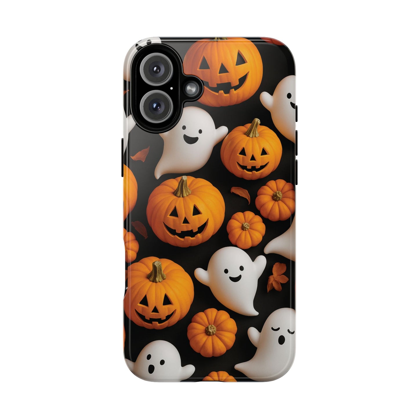 Halloween Phone Case, Spooky Ghosts and Pumpkins Design