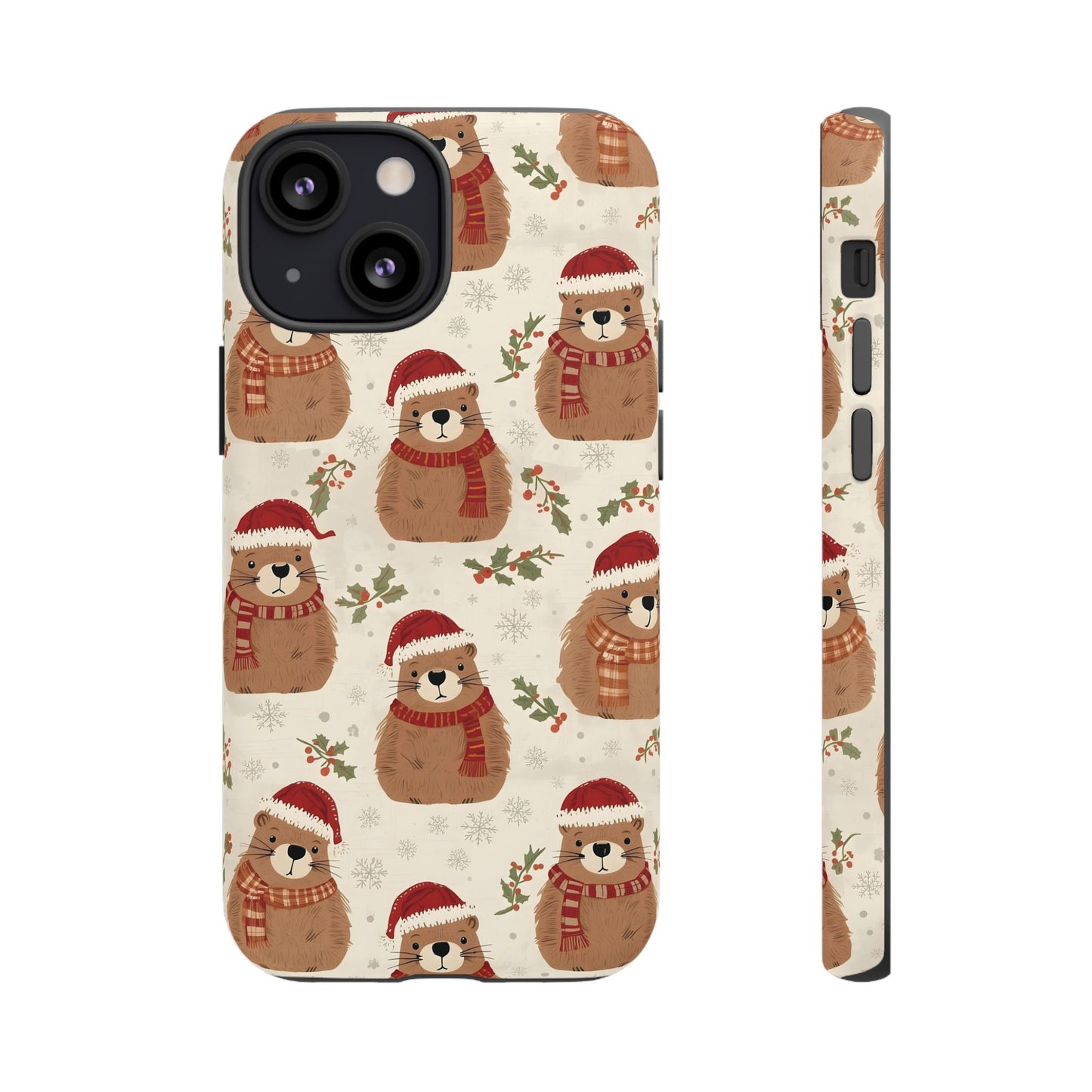 Christmas Phone Case, Cute Capybara Phone Case for Iphone 17, 16, 15, 14, 13, 12, 11 & Samsung