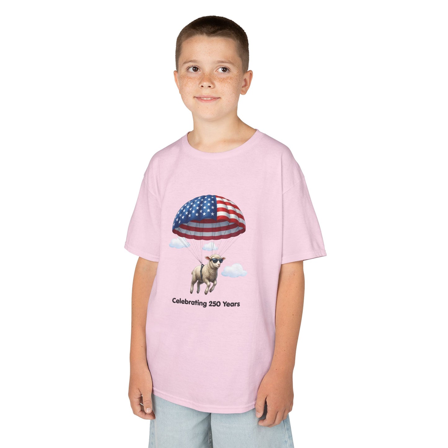 Kids T-Shirt - Celebrating 250 Years Parachuting Sheep