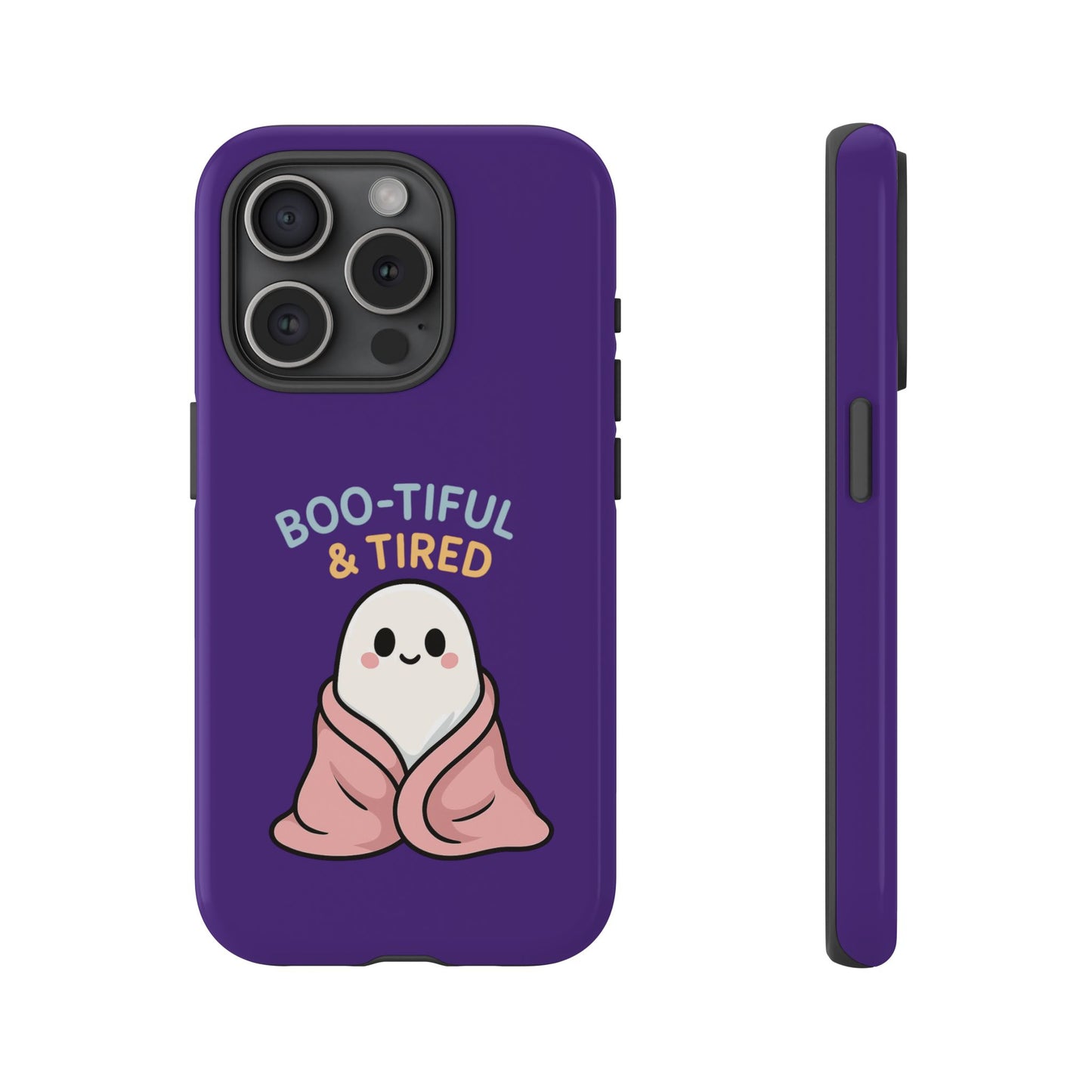 Boo-Tiful & Tired Phone Case, Halloween-Themed Design