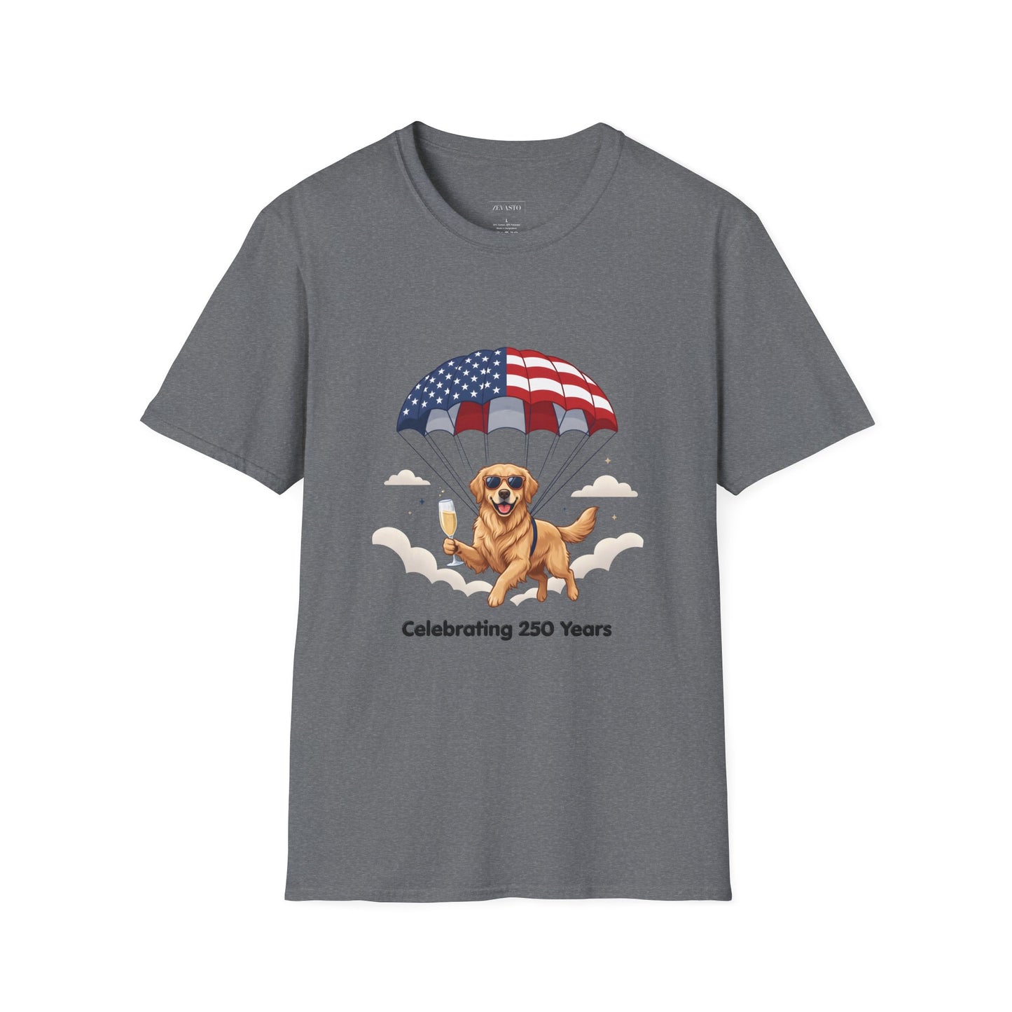 Patriotic Golden Retriever T-Shirt — "Celebrating 250 Years"