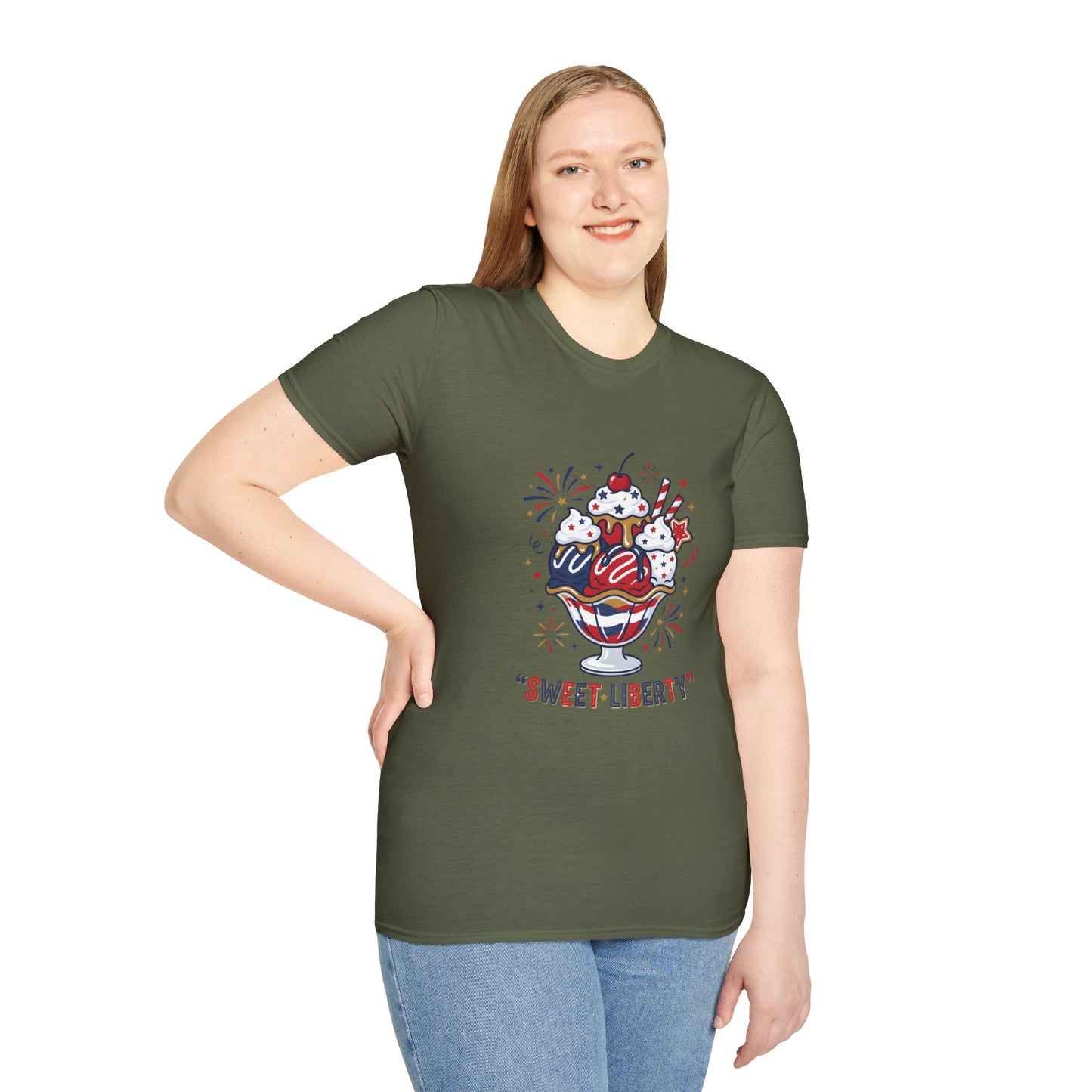 Sweet Liberty Ice Cream T-Shirt — Patriotic 4th of July Sundae Tee
