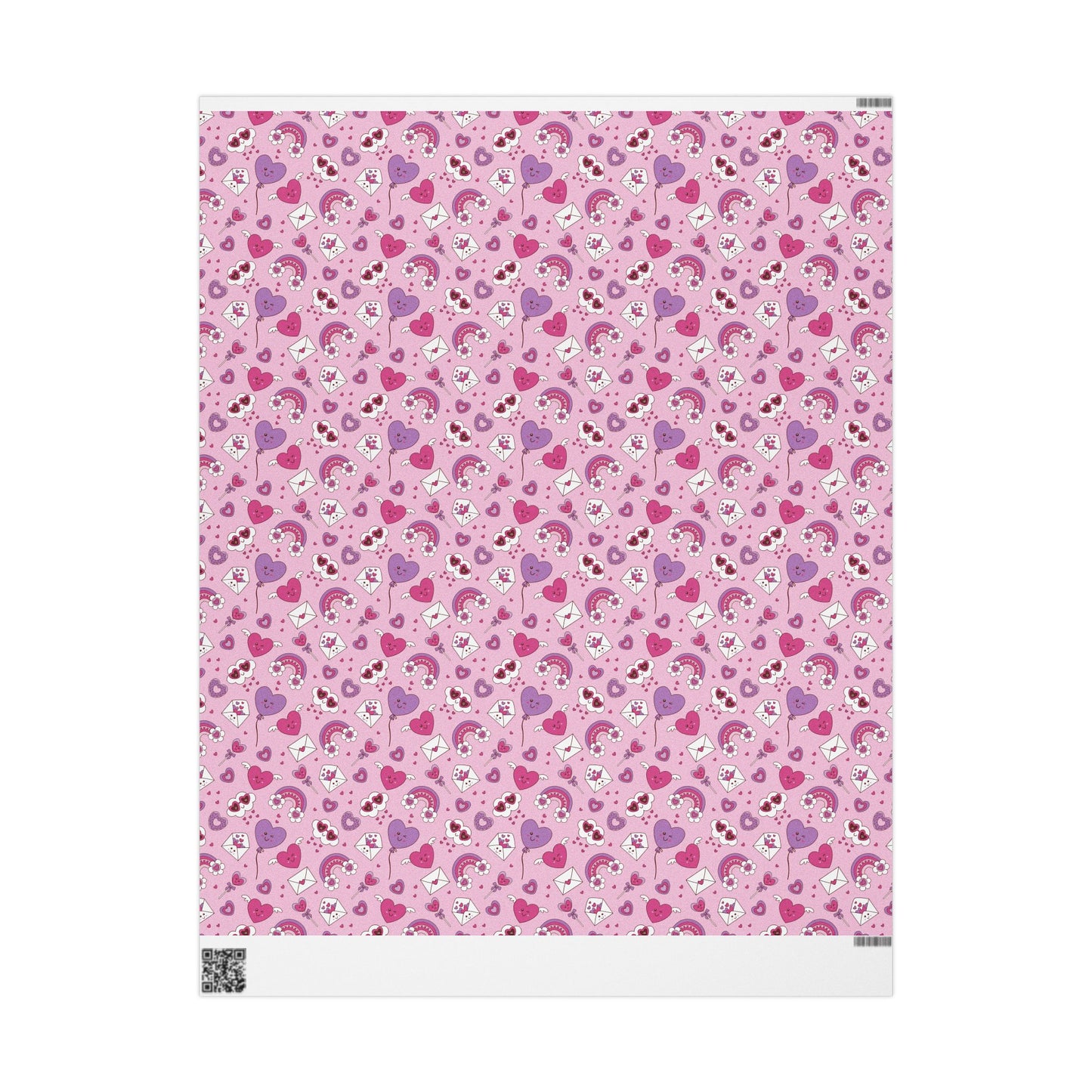 Valentine Pink Hearts & Love Notes Wrapping Paper Roll — Cute Romantic Gift Wrap