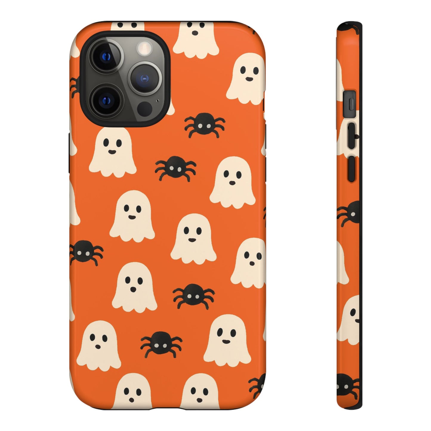 Cute Halloween Phone Case with Ghosts and Spiders, Spooky Gift, Fall Accessory, Unique Halloween Decor, Mobile Protection