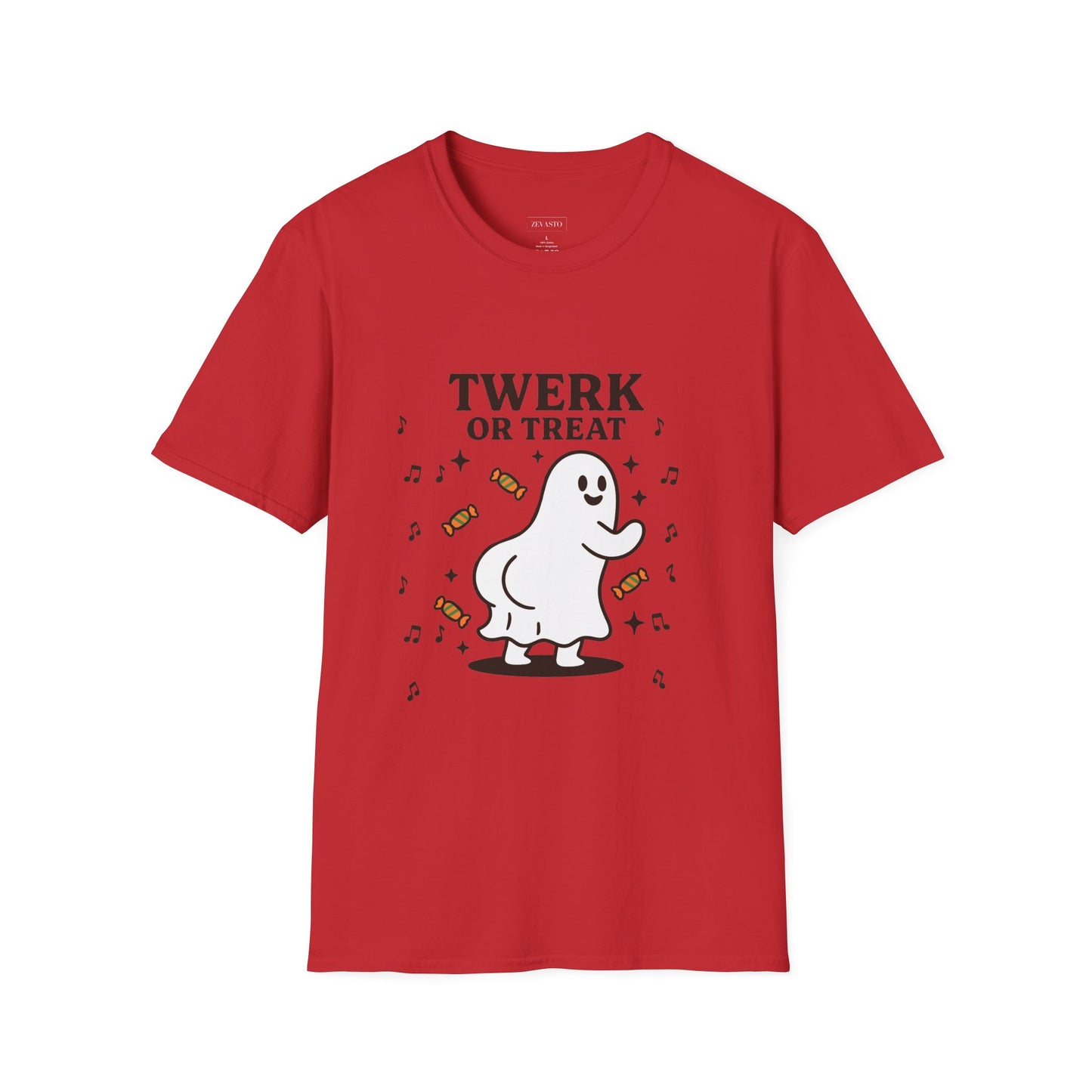Whimsical Halloween T-Shirt for Adults, Fun Ghost Tee, Twerk or Treat Shirt, Unisex Costume Top, Spooky Celebration Apparel
