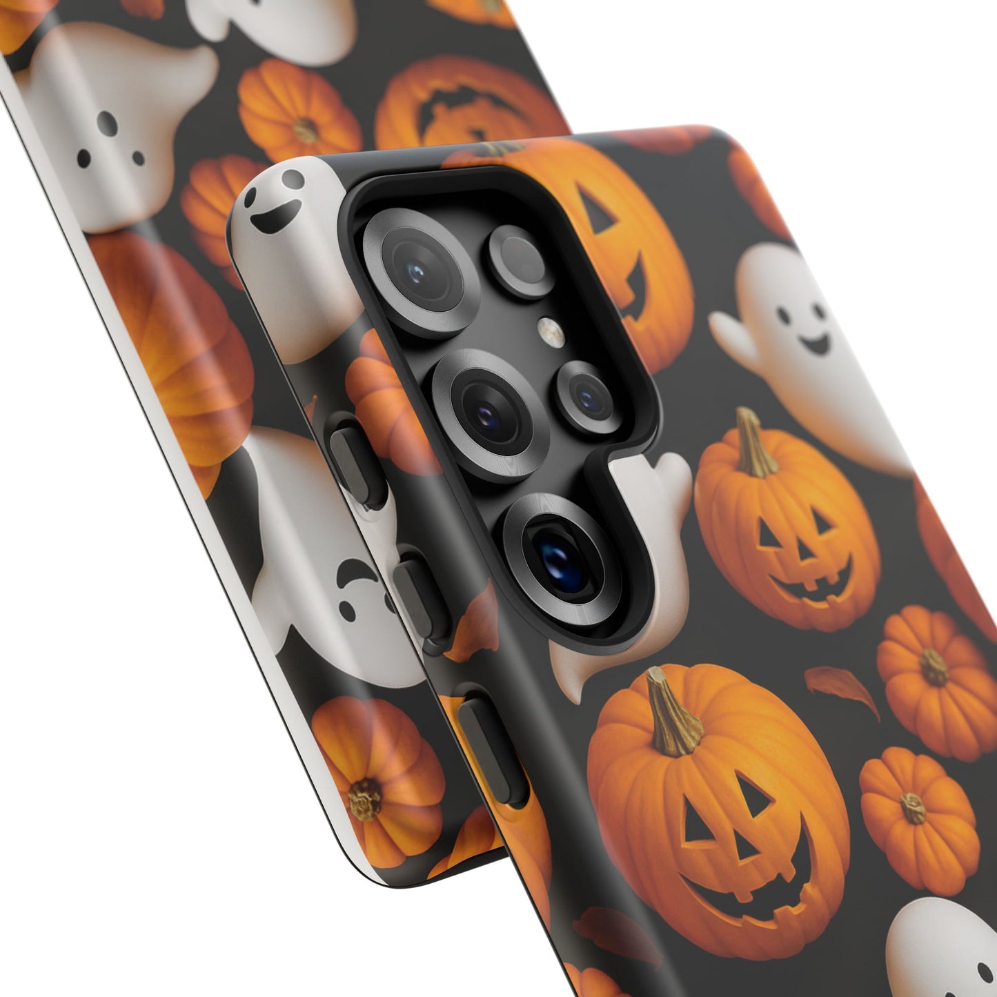Halloween Phone Case, Spooky Ghosts and Pumpkins Design